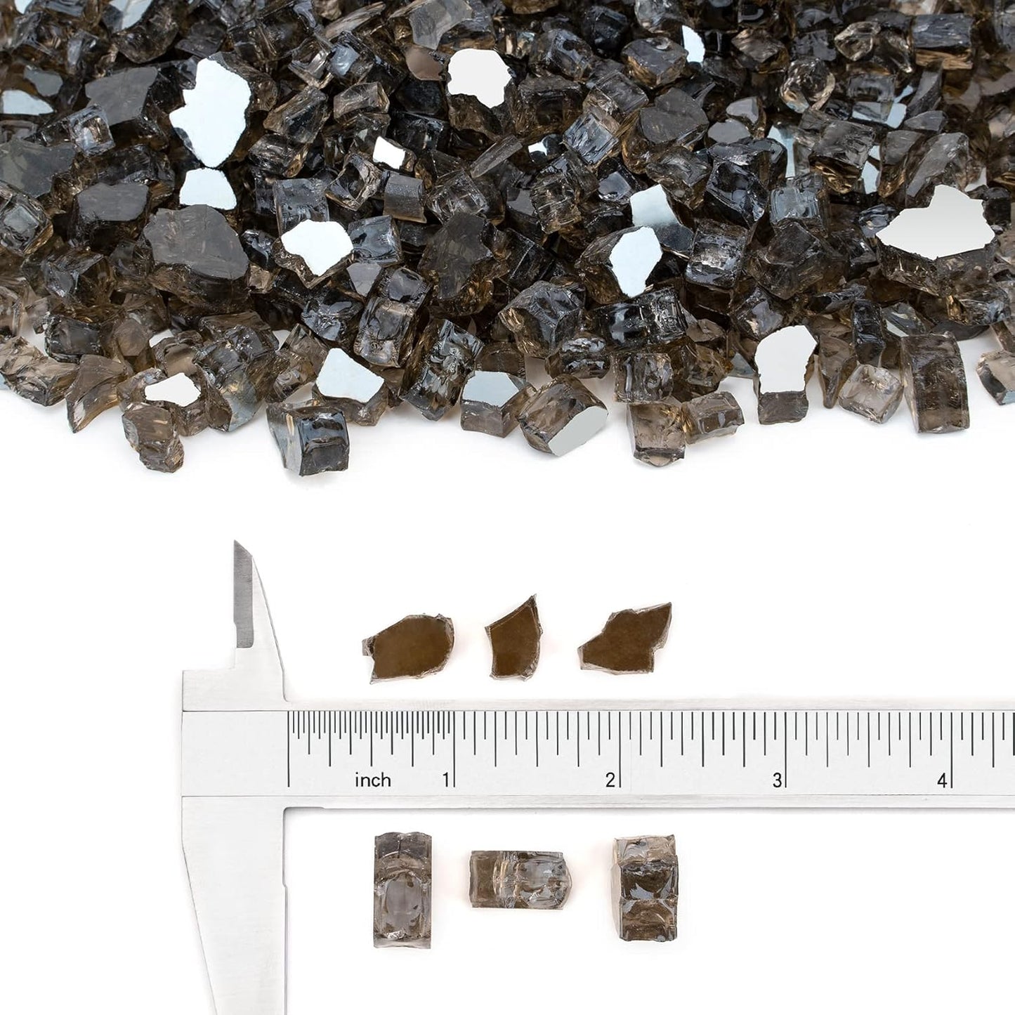 Stanbroil 10-Pound Fire Glass - 1/2 inch Reflective Tempered Fire Glass for Fireplace Fire Pit, Bronze Reflective