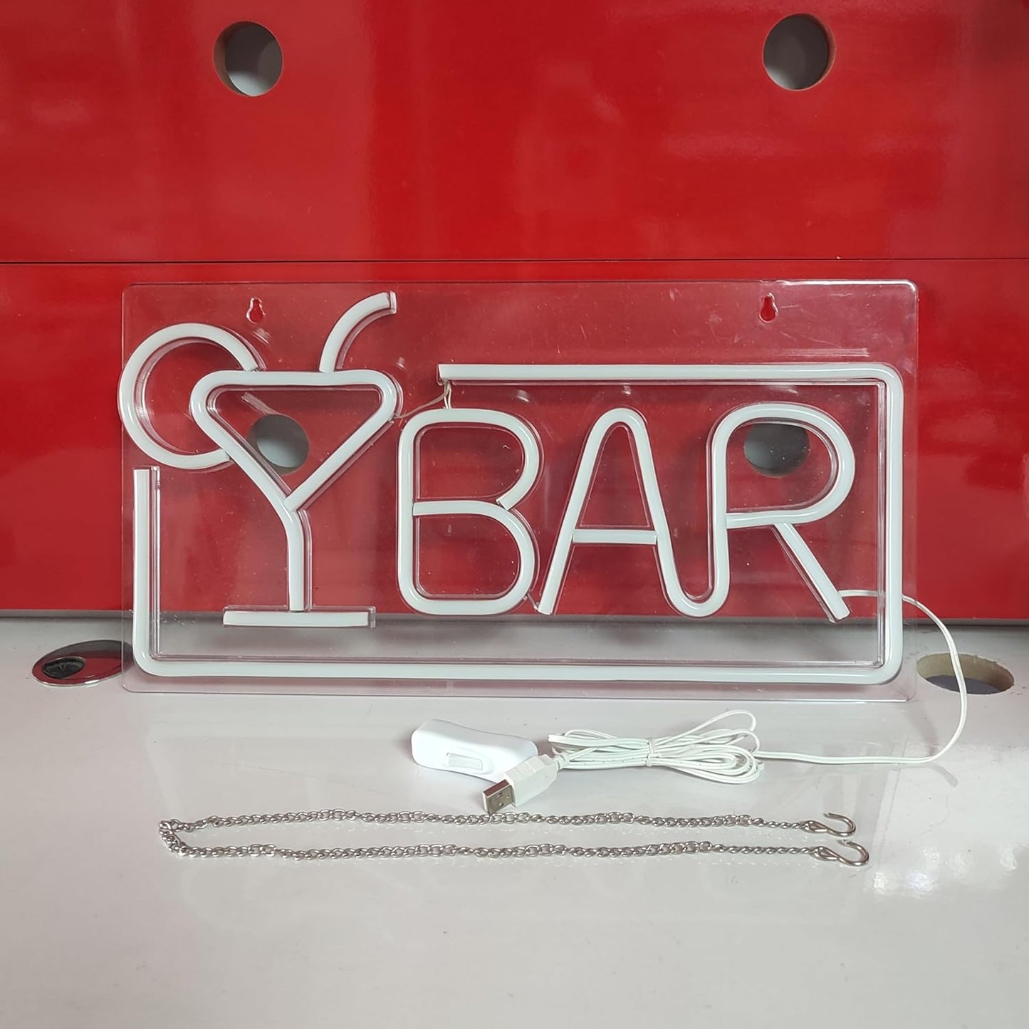 JYWJ BAR Neon Sign,USB Interface With Switch,Decorations For Bedroom,Bars,Commercial Venues,And Various Holiday Parties BAR Neon Light (Red+Green)