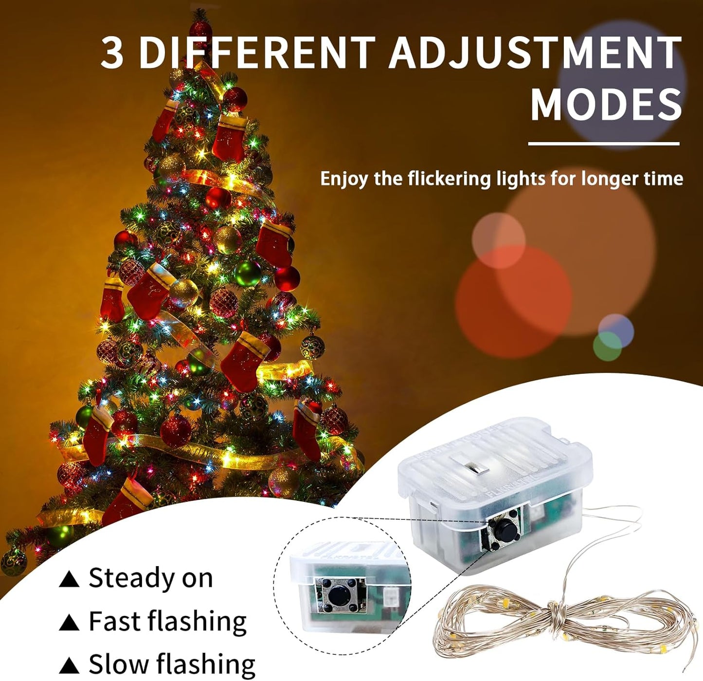 100 Pack Fairy Lights 7Ft 20 LED Twinkle String Lights 3 Modes Battery Operated Waterproof Firefly Starry for Mason Jar Party Wedding Christmas Valentines Day Table Centerpieces,Multicolor