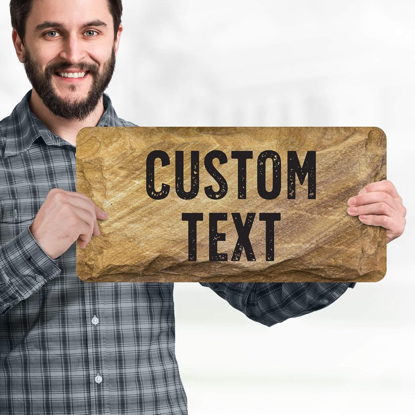 Custom Sign, Custom Street Sign, 11 Font Colors, 13 Font Styles, 4 Hole Options, 22 Sizes, 9x18 Inches, Rust Free DiBound, Fade Resistant, Made in USA by My Sign Center (Stone)