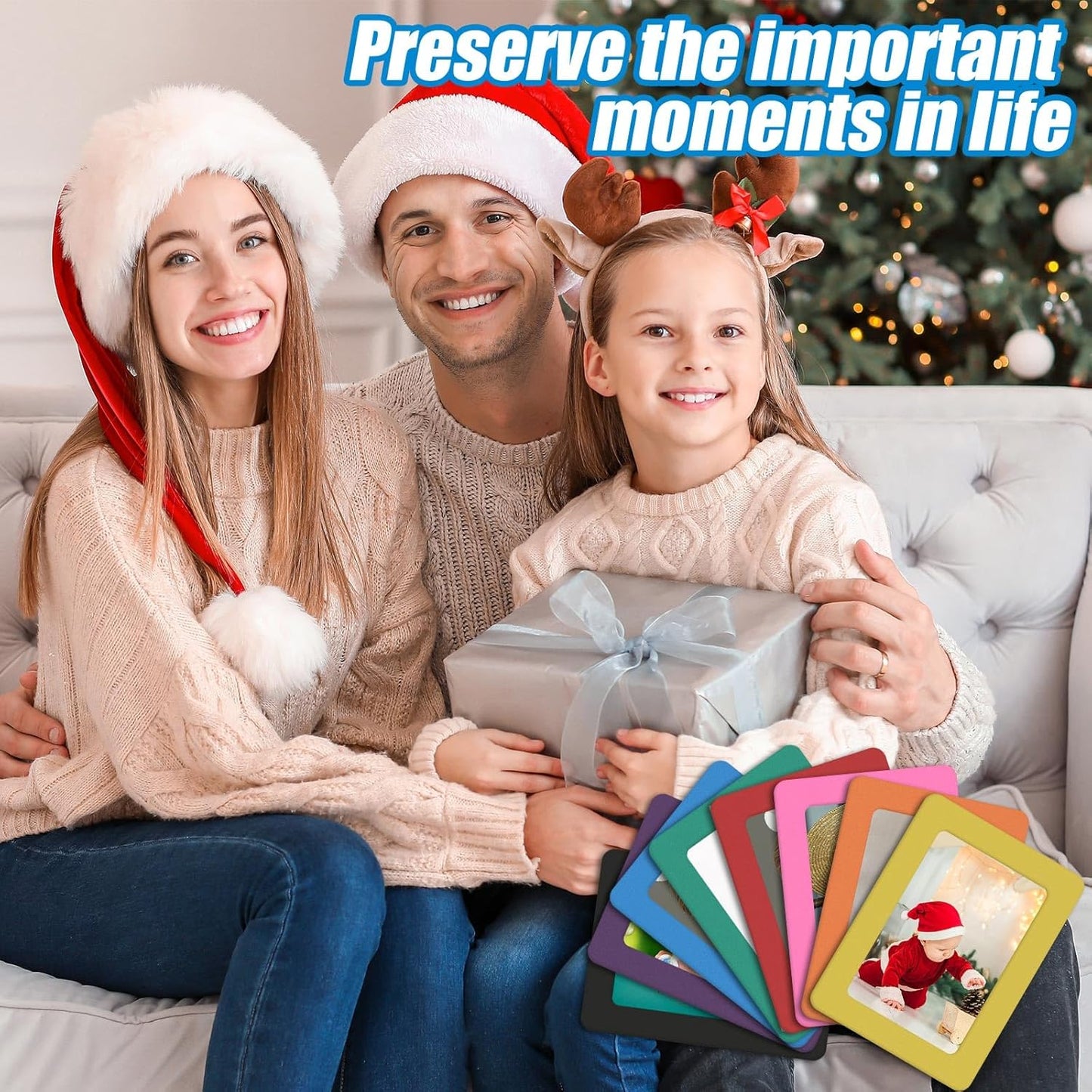 24 Pcs Magnetic Picture Frames for Refrigerator, 8 Colors Magnet Photo Frame for Fridge Holds 3.5x5 Photos for Home Office Fridge Decoration