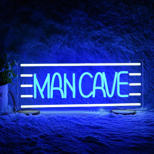 Man Cave Neon Sign, Neon Sign For Wall Decor, Art Led Light for Resturant Signage Shop Home Wall Decor Welcome Sign Bedroom Bar Hotel Shop Party(16.5 x 6.5 in)