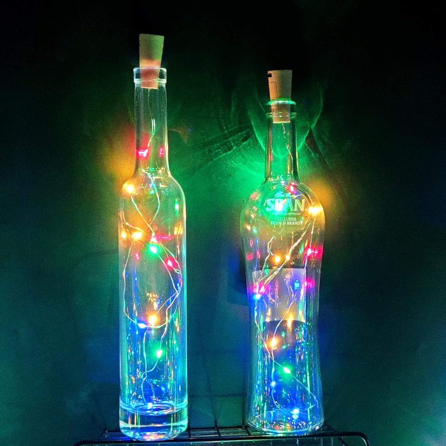 Wine Bottle Lights with Cork 15Pack 10 LED 40 Inches Battery Operated Silver Wire Liquor Fairy Mini String Lights for Party Christmas Halloween Wedding Decoration