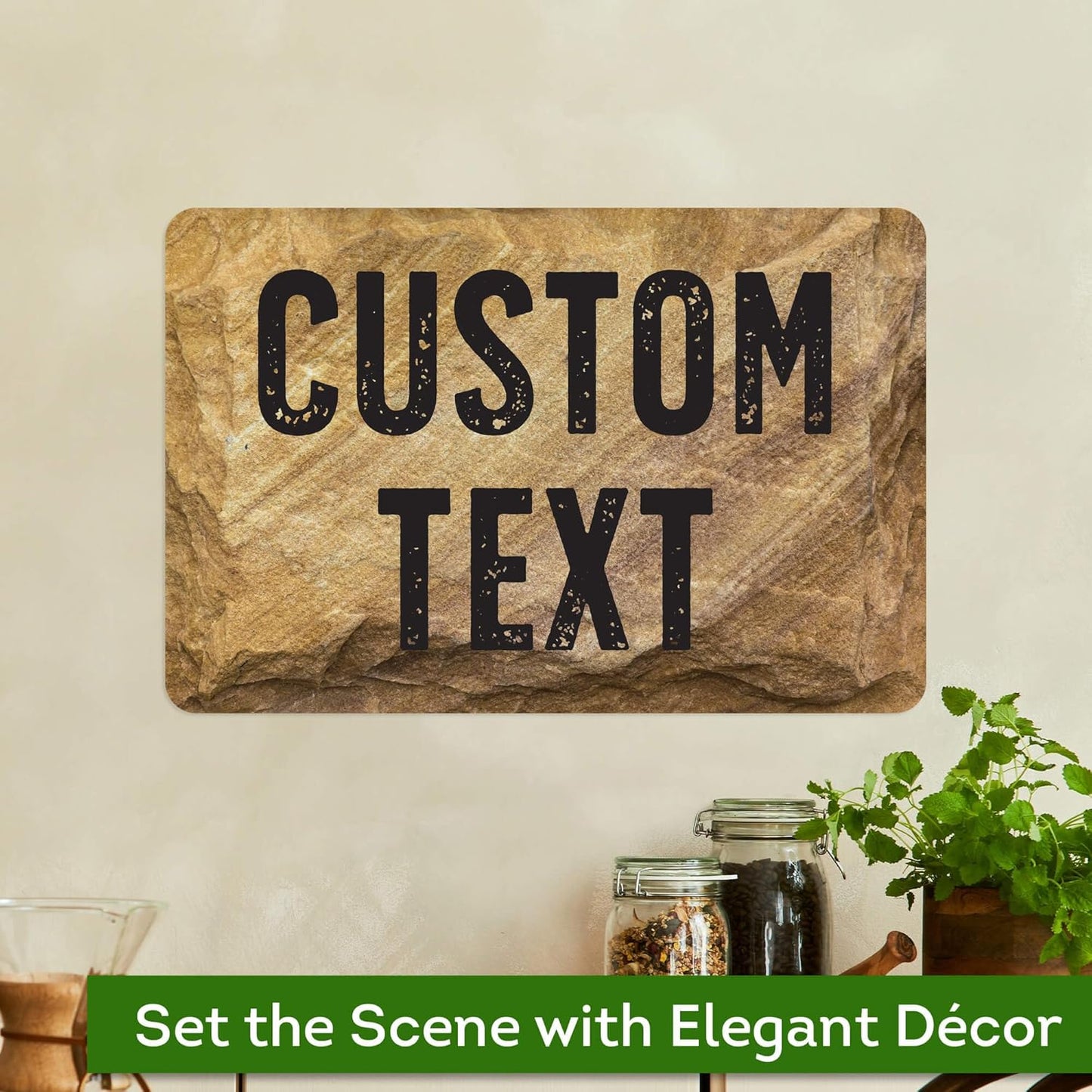 Custom Sign, Custom Street Sign, 11 Font Colors, 13 Font Styles, 4 Hole Options, 22 Sizes, 12x18 Inches, Rust Free DiBound, Fade Resistant, Made in USA by My Sign Center (Stone)