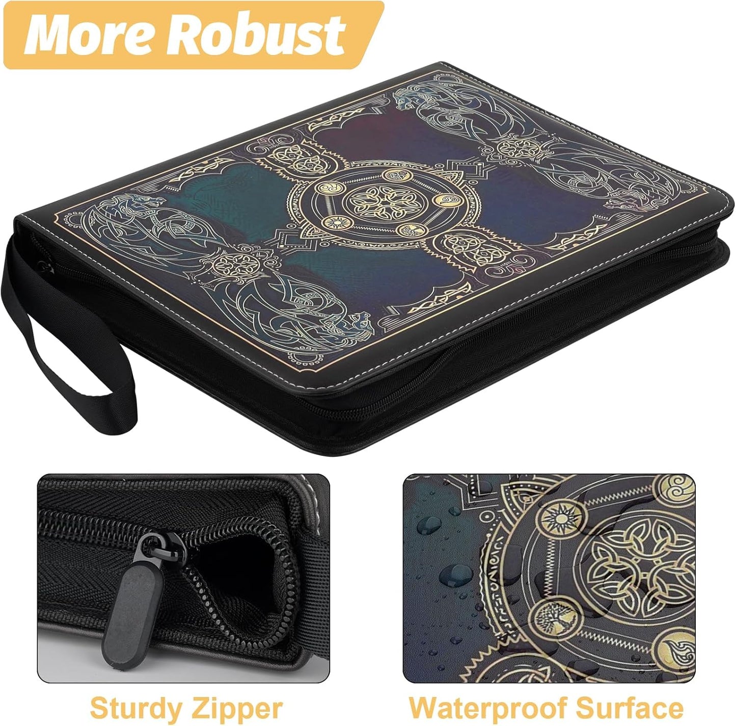 Card Binder for MTG Cards, Premium 9 Pocket Card Binder for Trading Cards, 720 Double Sided Pocket Collector Card Album for Standard Cards,Card Collection Folder for YGO/PTCG/Game Cards (Black Purple)