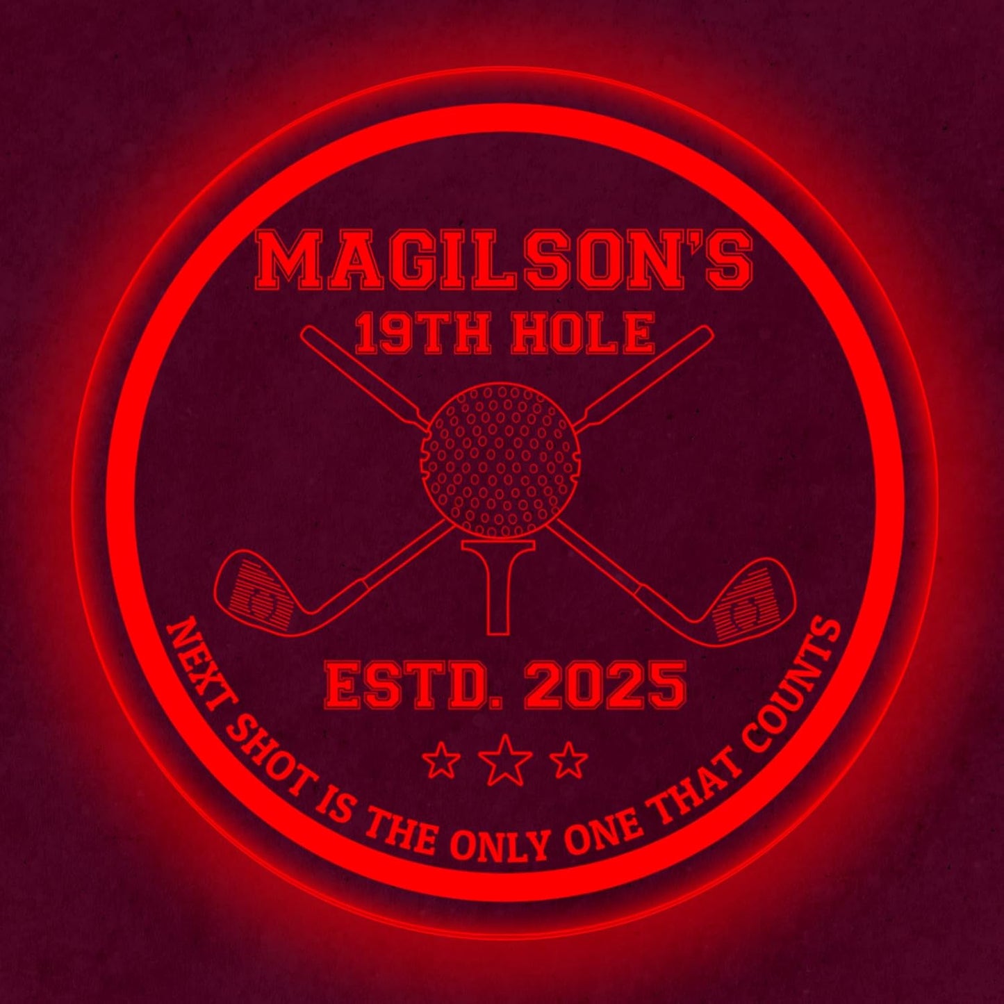 Custom Golf LED Bar Sign – Personalized Color Changing Acrylic Wall Decor for Home Bar, Man Cave, Game Room, or Patio (Golf Bar, 16 INCHES)