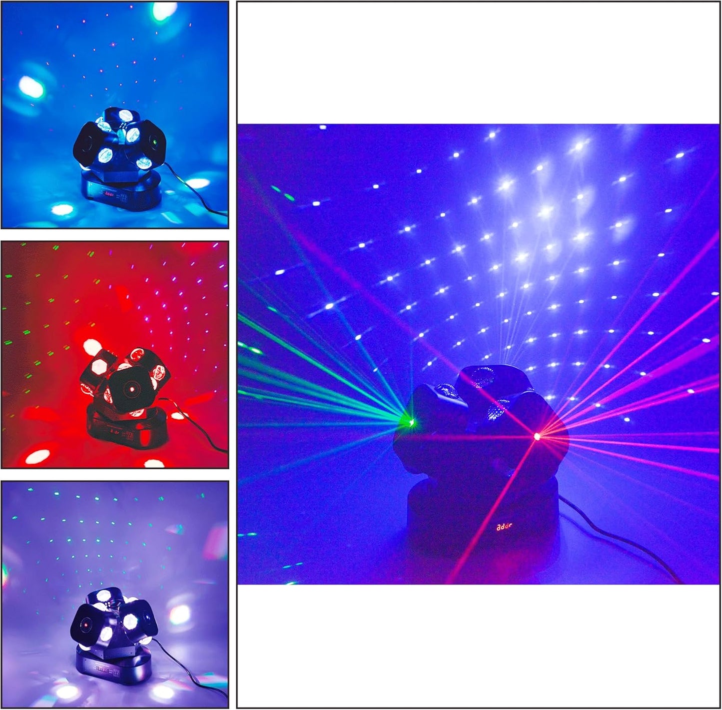 Moving Head DJ Light DMX 512 Strobe Lighting LED with Sound Activated Party RGBW Beam Lights Stage Lighting for Events DJ KTV Disco Wedding Concert Festival (12LED Stage Light w/Special Lights)
