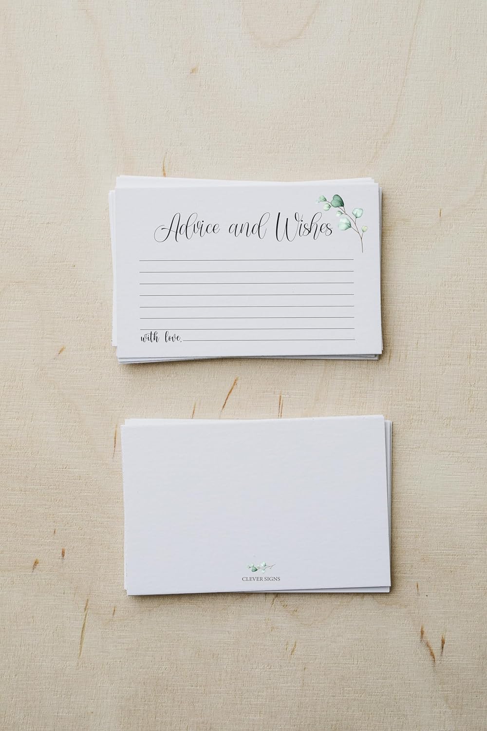 Watercolor Advice and Wishes Cards, 50 Pack, Double Sided, 4x6, Uncoated, Heavyweight Card Stock, Ideal for Weddings, Wedding Receptions, Bridal Showers, Baby Showers, other Parties and Celebrations