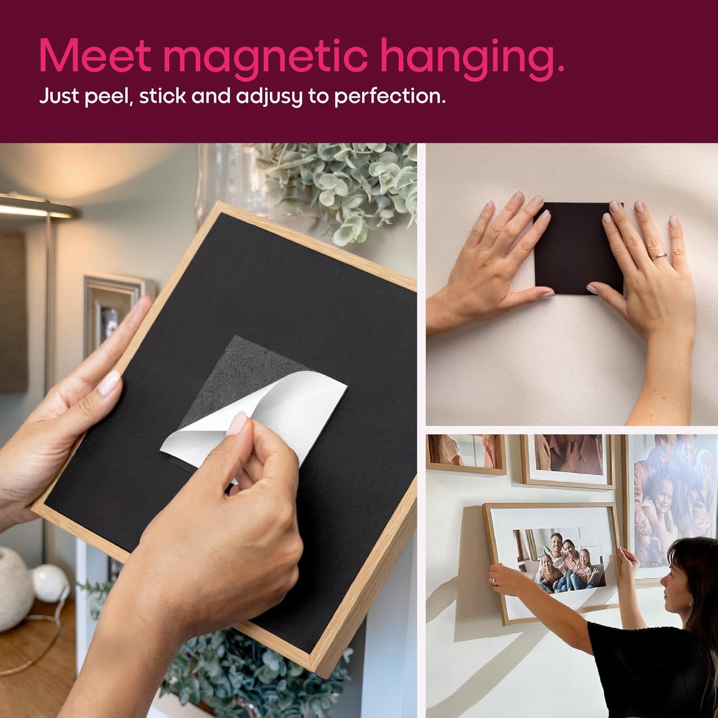 Mixtiles Official - Custom Photo Tiles - Personalized Printed Photos - Magnetic Wall Frames - Adhesive Sticker, No Nails - Various Sizes and Frames - 8x8-tiles-Tile - Black Frame