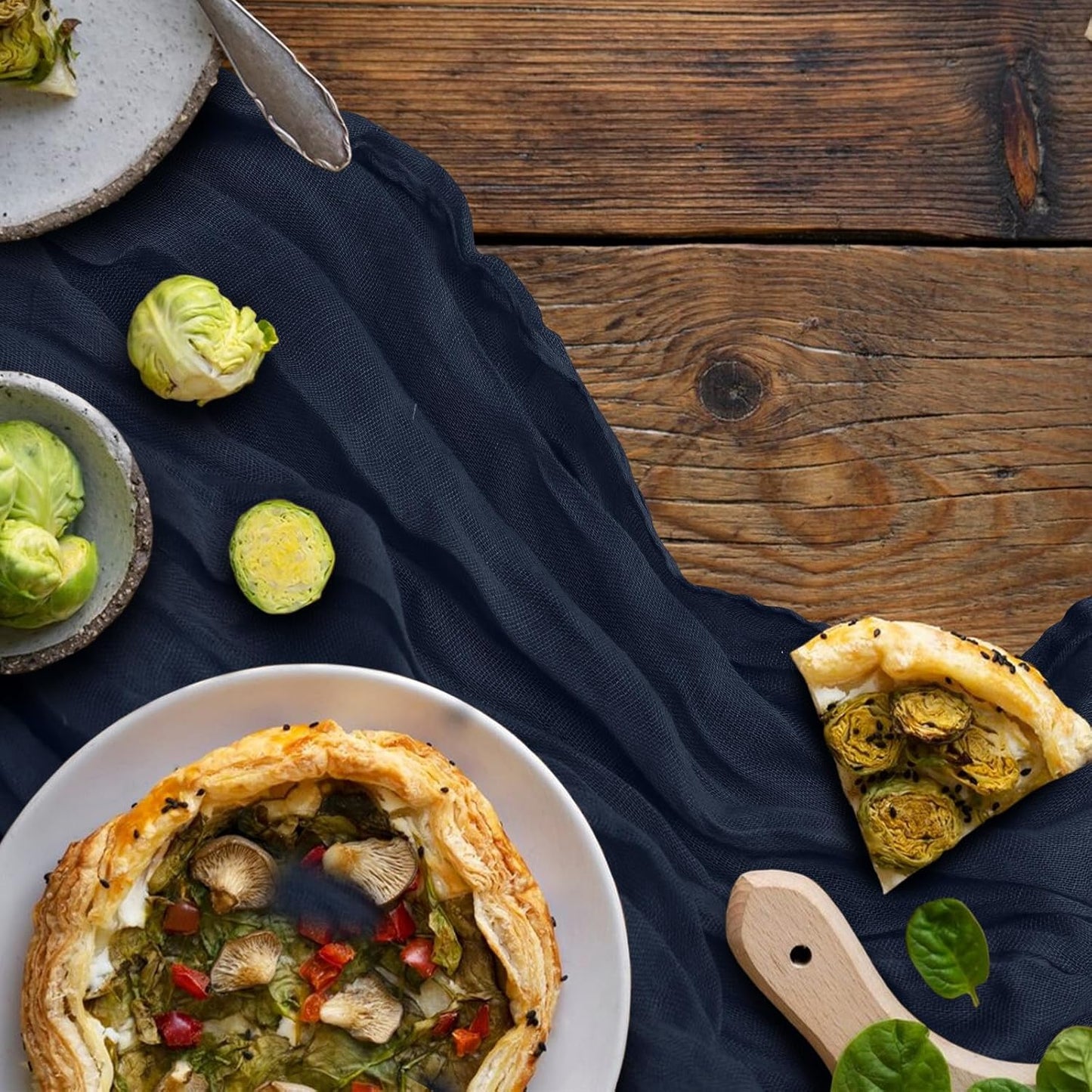 1 Pack Cheesecloth Table Runner 10Ft Christmas Gauze Boho Table Runners for Wedding Decor Bridal Shower Decorations Baby Shower Party(35" x 120")