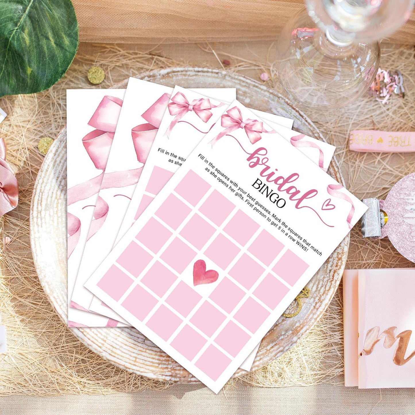 Bridal Shower Games 30 Guests, Bingo Bridal Shower Wedding Games for Reception, Rehearsal Dinner Engagement Party Activities Game Card/HL 009