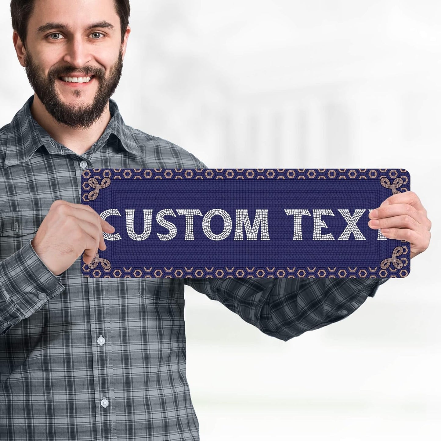 Custom Sign, Custom Street Sign, 11 Font Colors, 13 Font Styles, 4 Hole Options, 22 Sizes, 6x18 Inches, Rust Free DiBound, Fade Resistant, Made in USA by My Sign Center (Fauxsaic 1)