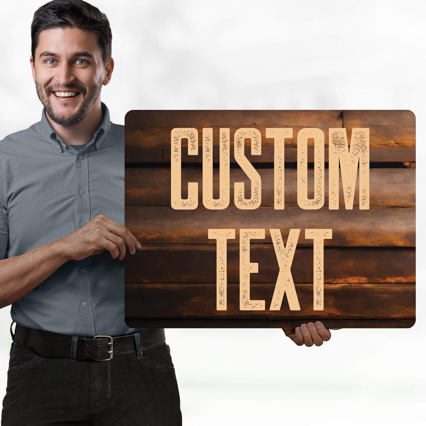 Custom Sign, Custom Street Sign, 11 Font Colors, 13 Font Styles, 4 Hole Options, 22 Sizes, 18x24 Inches, Rust Free DiBound, Fade Resistant, Made in USA by My Sign Center (Vintage Wood)