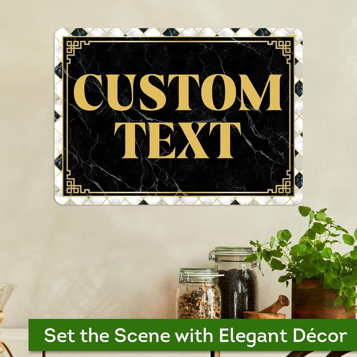 Custom Sign, Custom Street Sign, 11 Font Colors, 13 Font Styles, 4 Hole Options, 22 Sizes, 10x14 Inches, Rust Free DiBound, Fade Resistant, Made in USA by My Sign Center (Marble Tile)