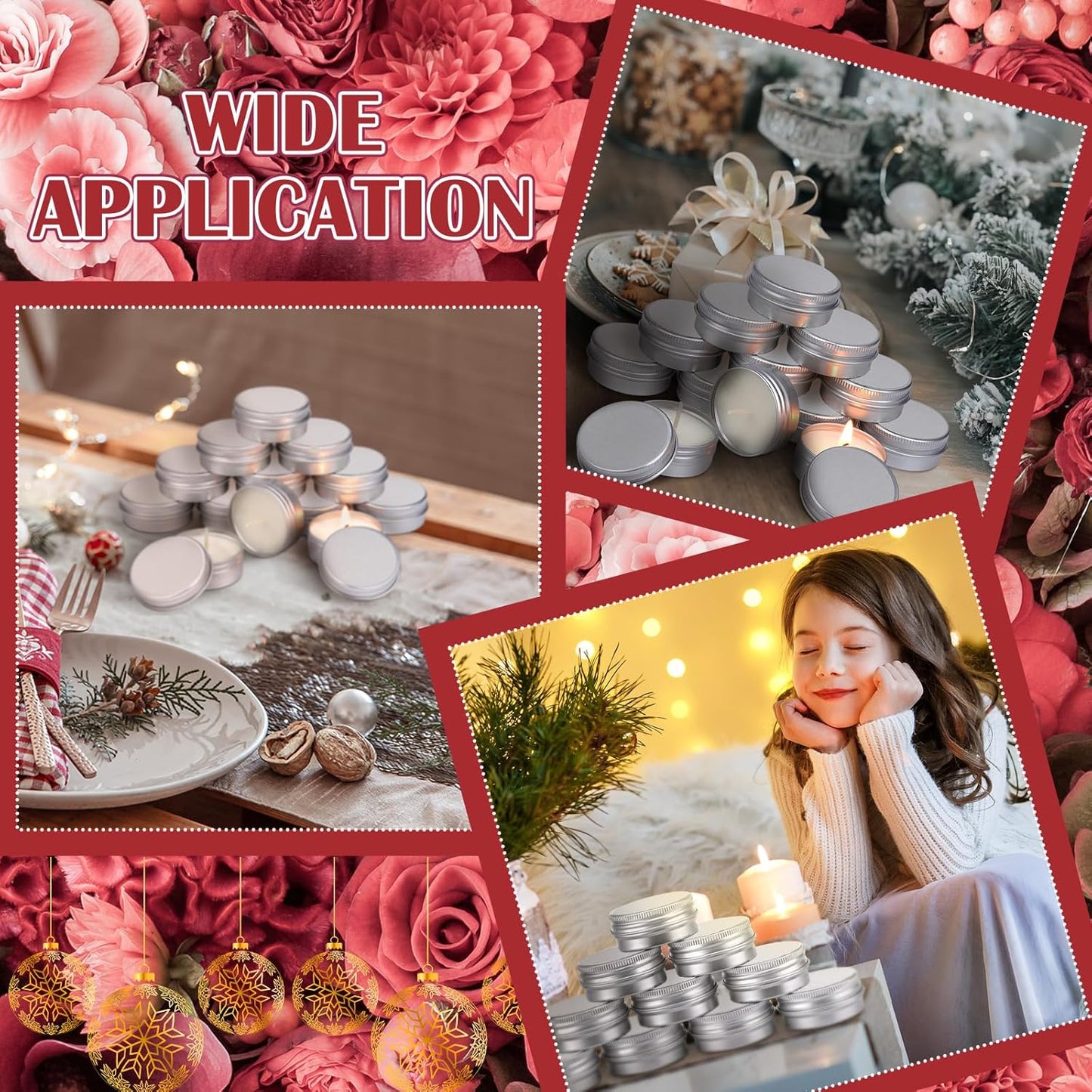 MTLEE 50 Pcs Wedding Scented Candles Gift Travel Tin Candle Aromatherapy Candle for Christmas Winter Baby Shower Favors Wedding Gifts(Christmas Flavor)