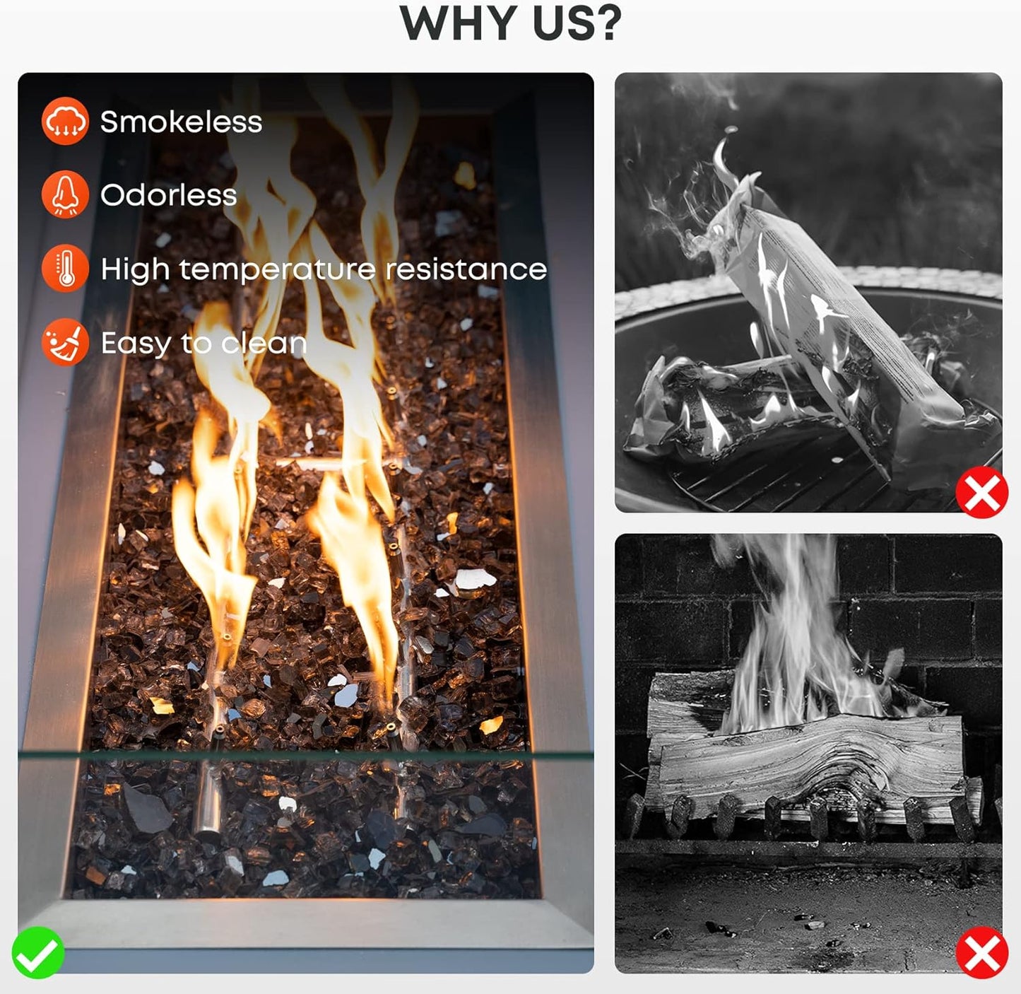 Stanbroil 10-Pound Fire Glass - 1/4 inch Reflective Tempered Fire Glass for Fireplace Fire Pit, Bronze Reflective