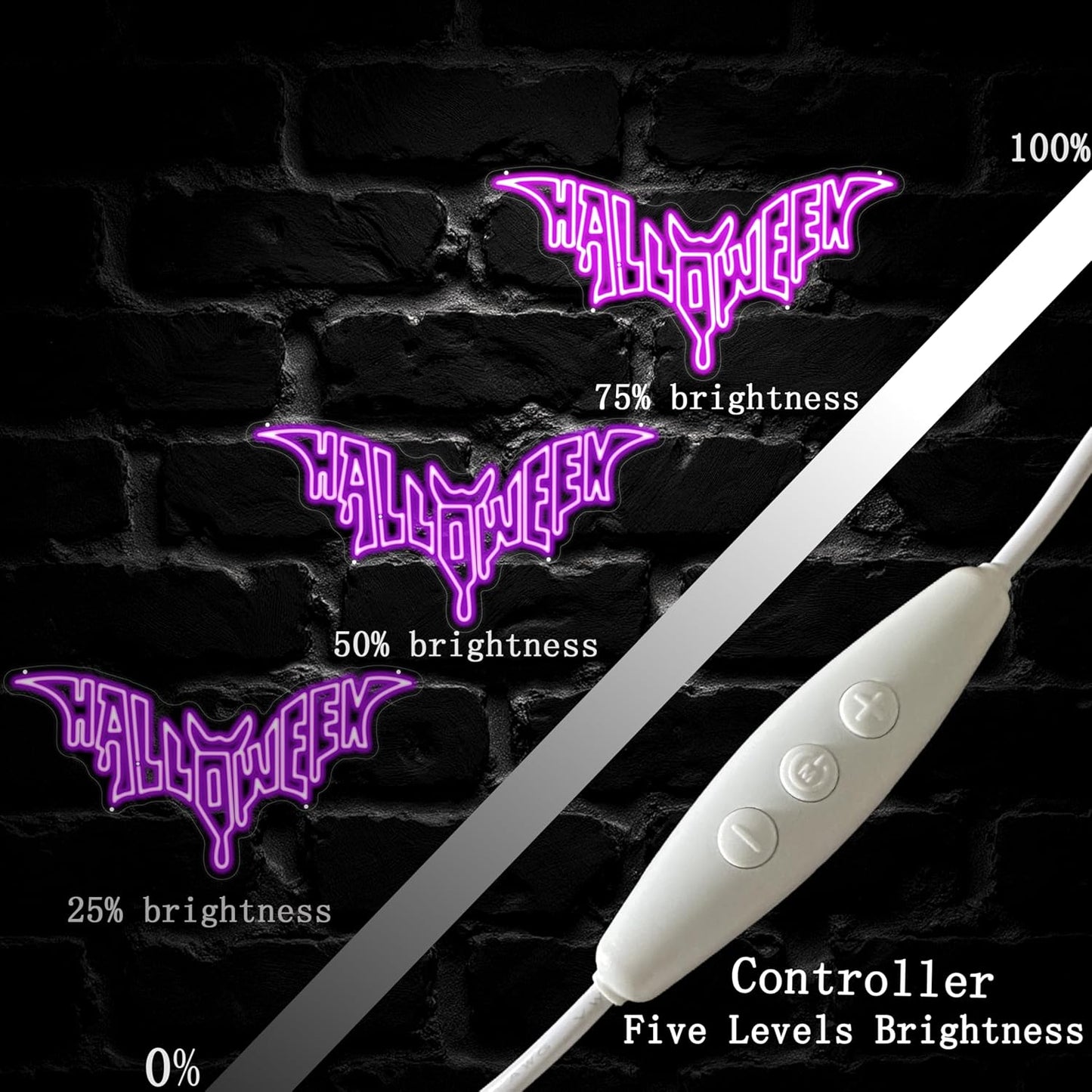 Halloween Bat Shaped Neon Sign Spooky Red LED Wall Decor For Haunted House Party Gothic Bar Room Glowing Halloween Decoration Outdoor Use Bedroom Home Decor Bar LED Decoration Light-Purple