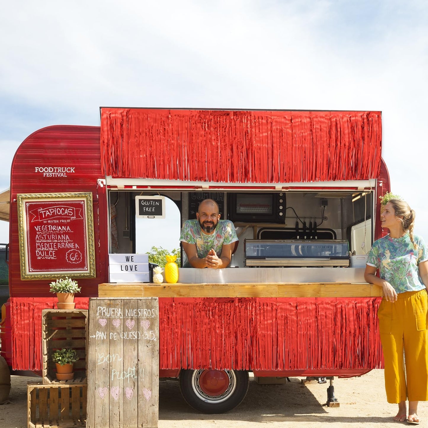 Red Birthday Decorations Tinsel Garland Parade Float Decorations for Trailer 4Pack 12FT Casino Theme Party Decorations Carnival Ceiling Fringe Banner Backdrop for Streamers Party Decorations