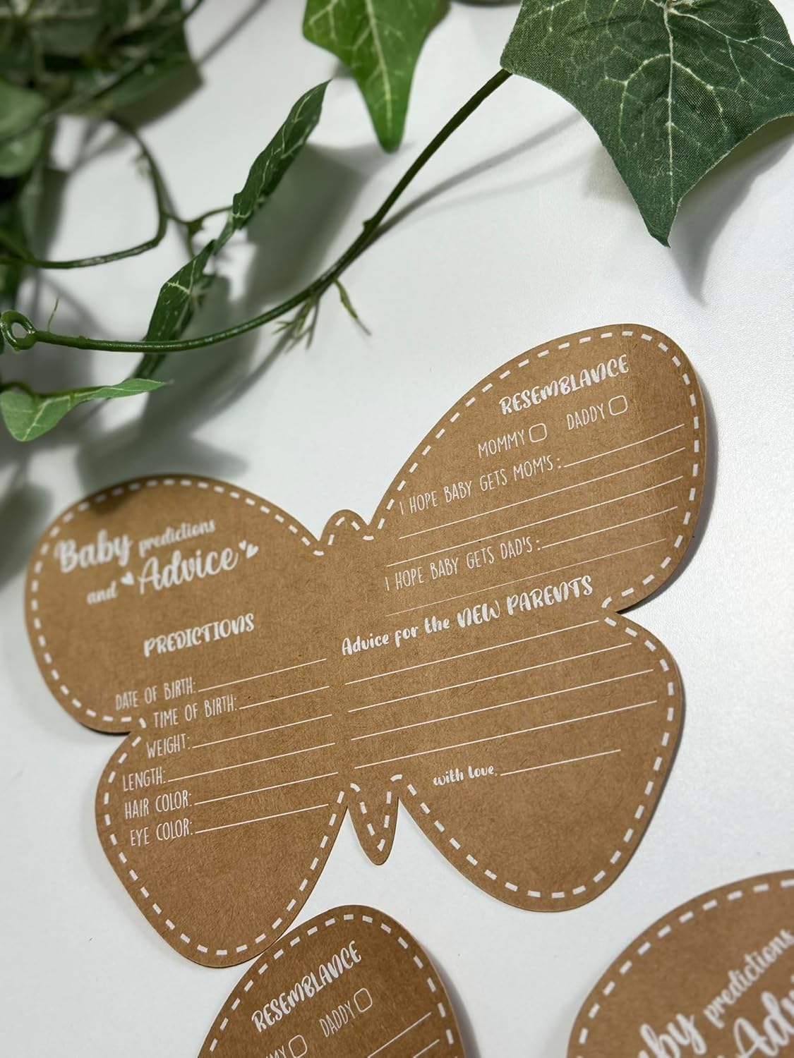 Butterfly Baby Shower Decorations - Baby Shower Advice Cards for Parents to Be- Baby Shower Games for Girl - Set of 50 (Butterfly)