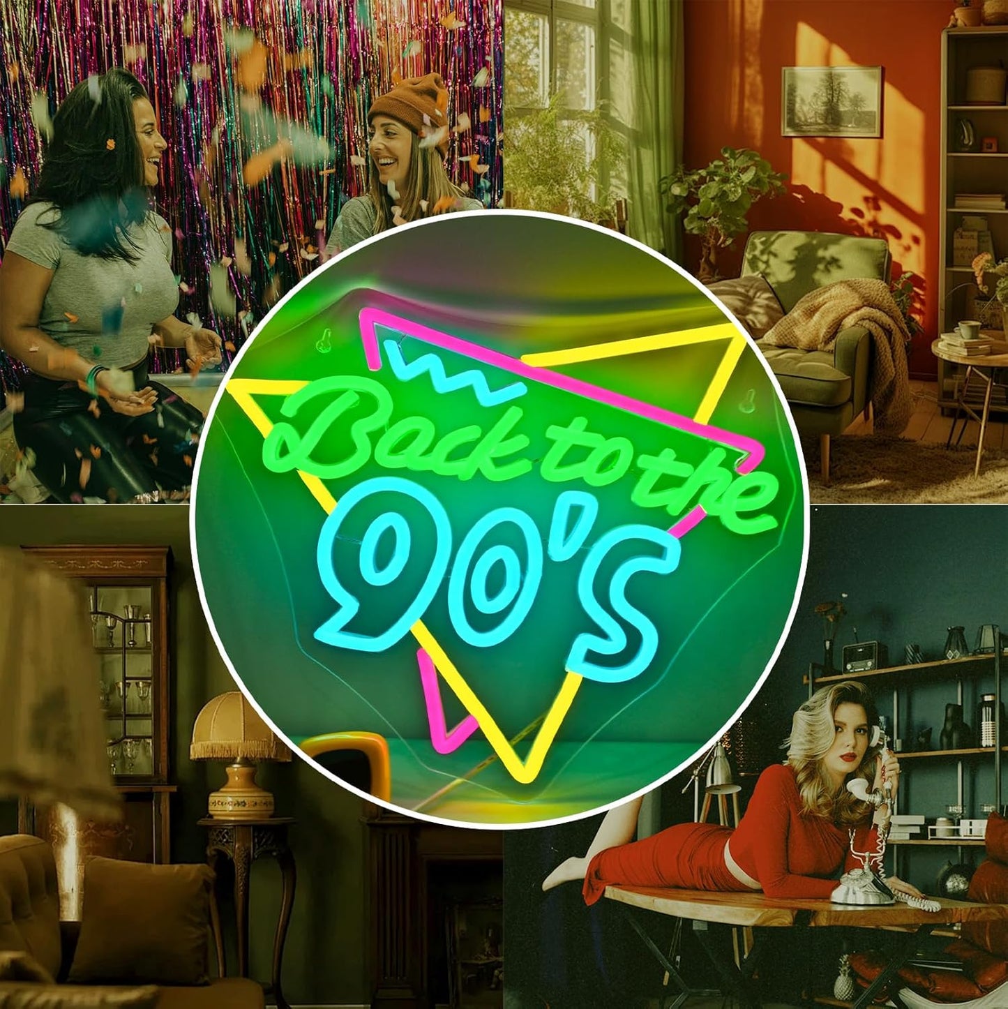 Back To The 90'S Neon Sign - Neon LED Sign for Wall Decor & Party Decor, Perfect for 90's Party Supplies & Photography Background