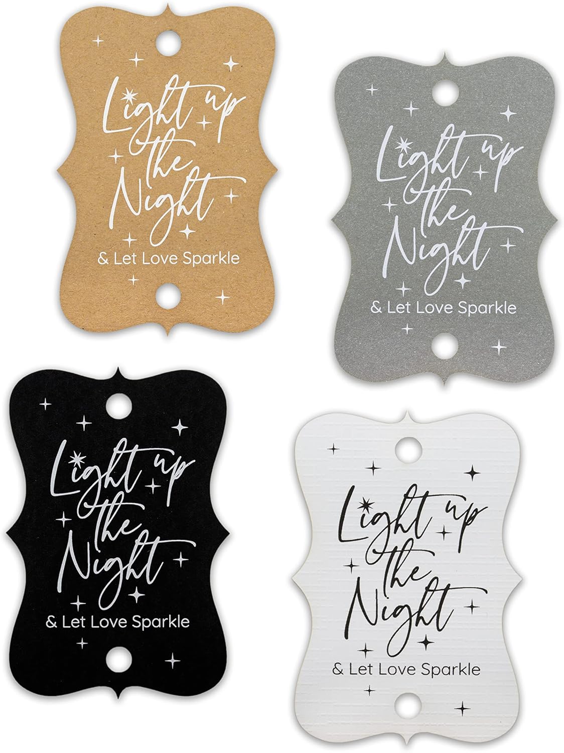 Summer-Ray 50pcs Light up The Night & Let Love Sparkle Wedding Sparkler Tags (White)