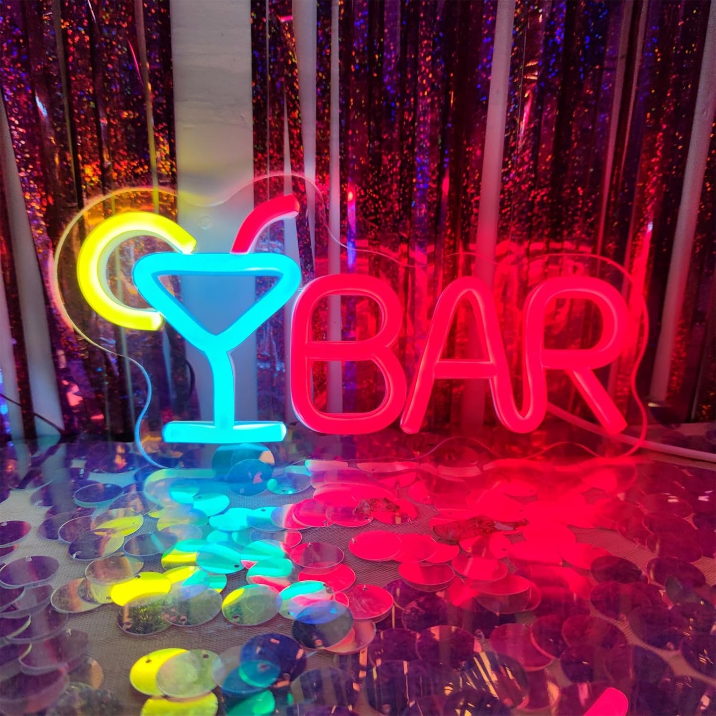 Bar Neon Sign Neon Bar Lights Bar Neon Signs for Home Bar LED Sign Neon Bar Sign Light Up for Home Bar Wall, Bar Lights for Home Bar Living Room Bistro Man Cave Party, 9.8"" x 4.8""