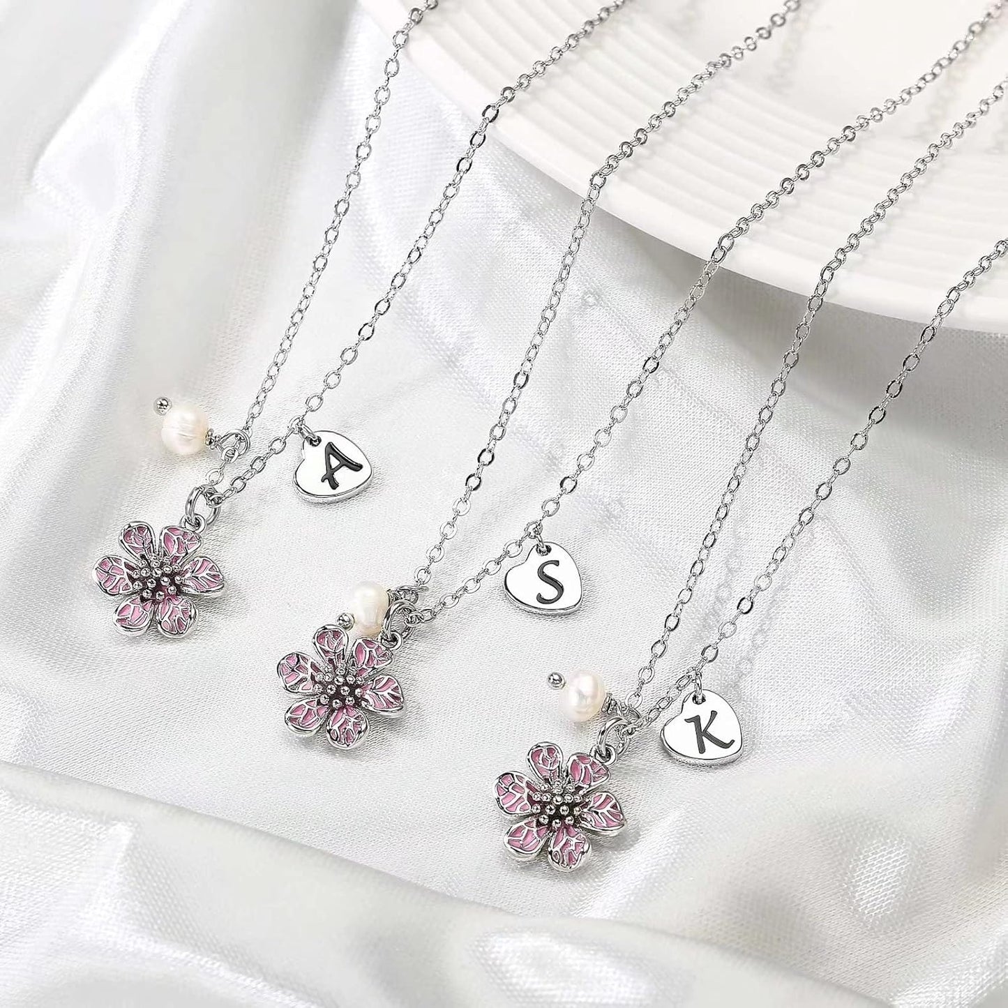 IEFLIFE Flower Girl Gifts - 14K-Gold-Plated Heart Initial Necklace Wedding Gift for Girls