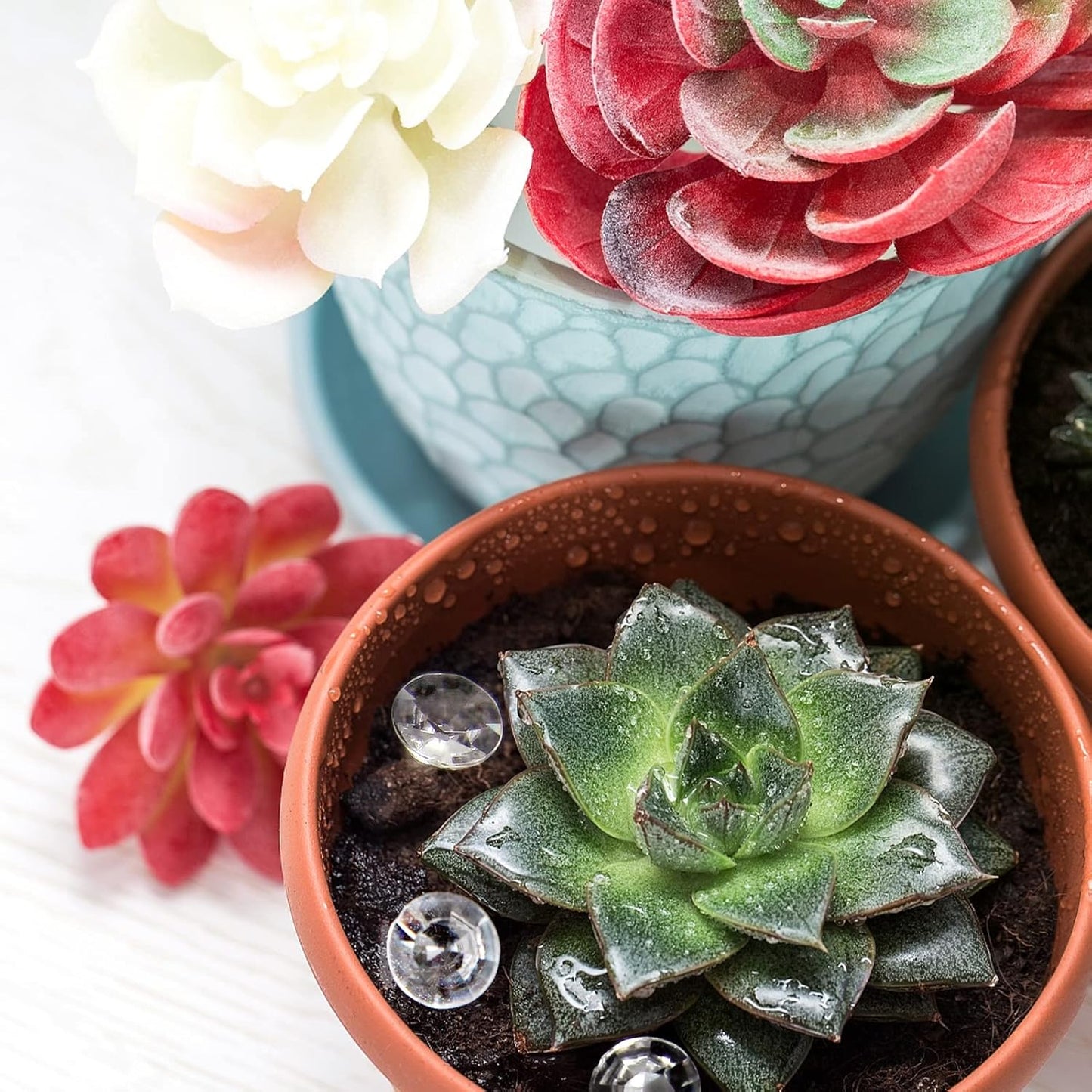 1000pcs/ Pack Wedding Table Acrylic Diamond Scatter Crystals Confetti Acrylic Gems Vase Fillers Rhinestones for Wedding, Bridal Shower, Vase Beads Decorations (10mm, Baby Pink)