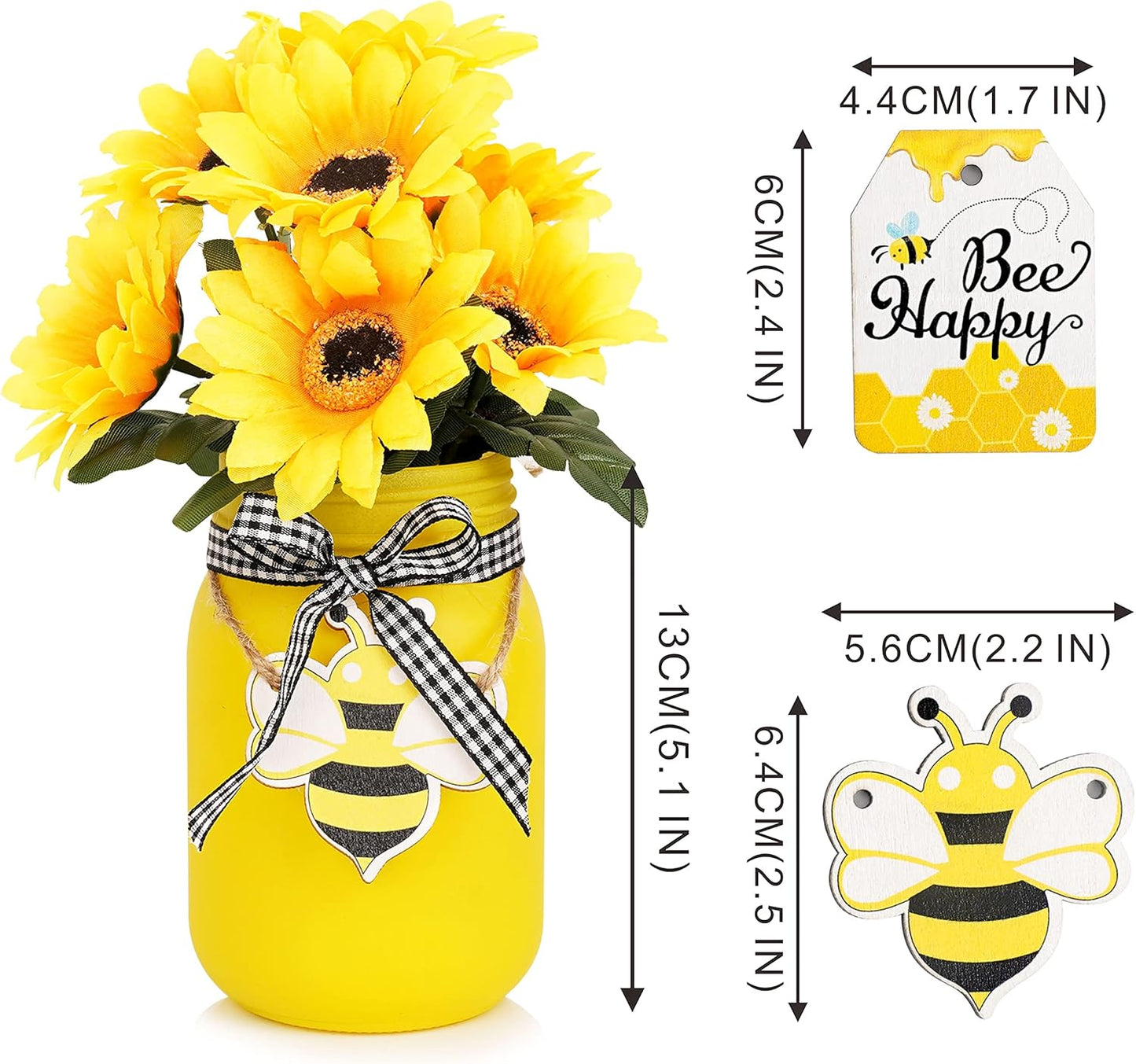 Mason Jar Centerpiece for Table, Rustic Table Decoration for Farmhouse Kitchen