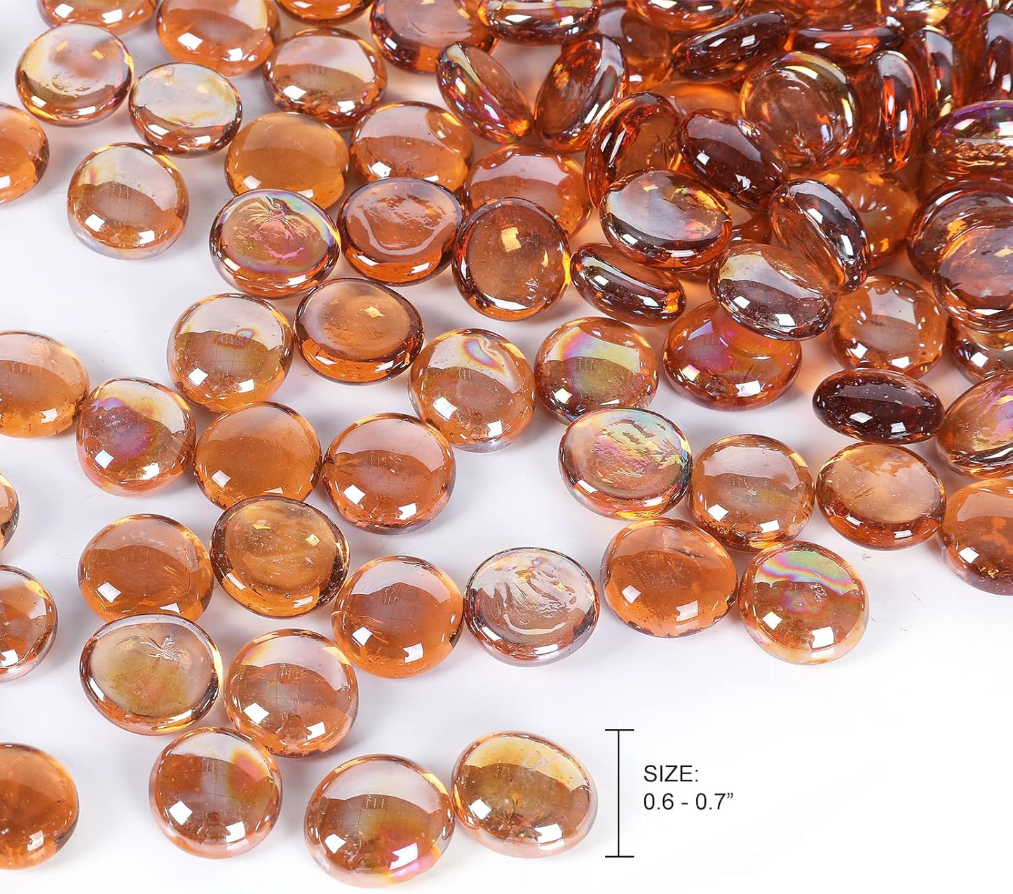 11LB Amber Flat Glass Marbles for Vase Filler, Aquariums, Hydroponics, Home Decor & DIY Crafts