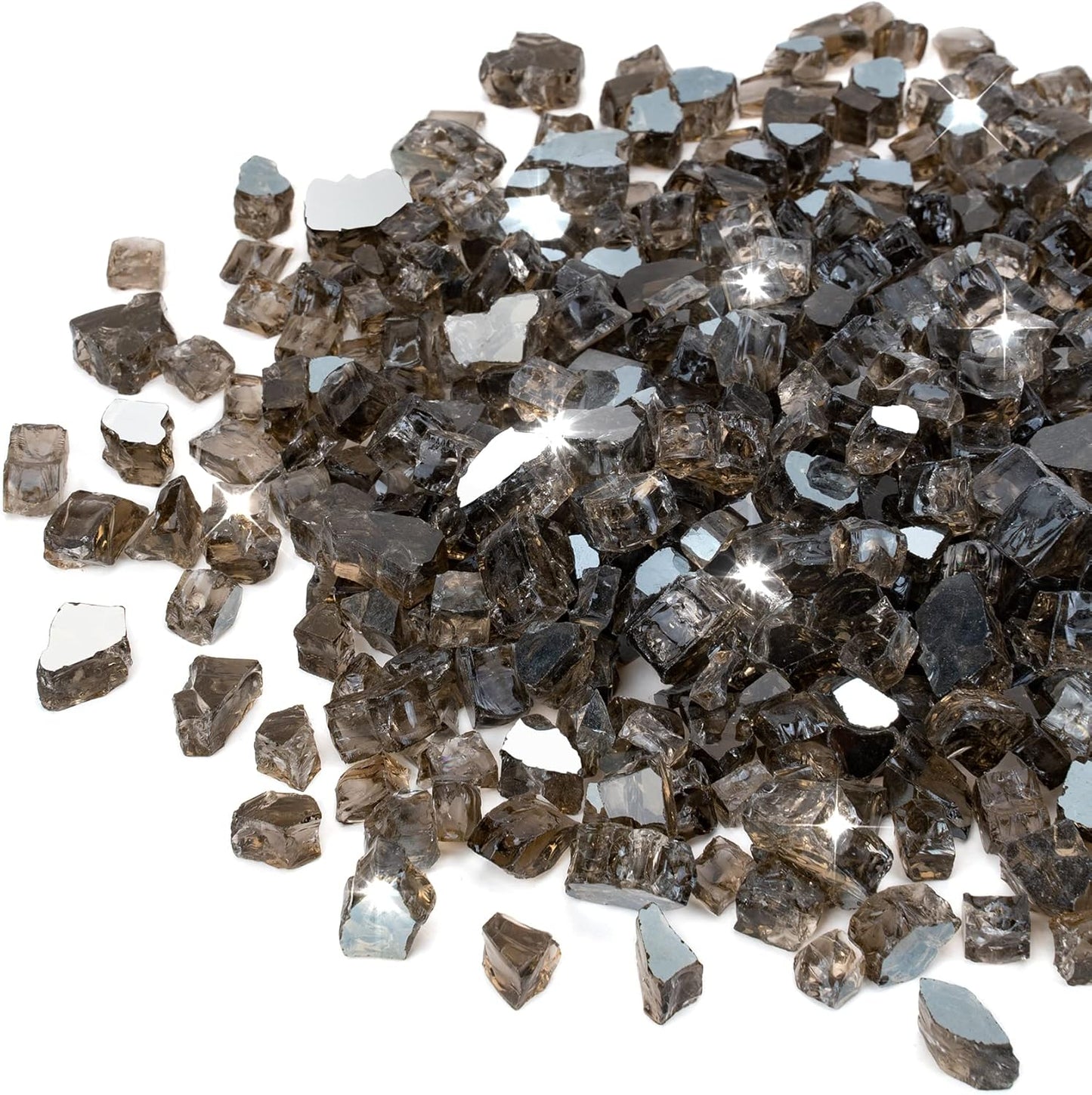 Stanbroil 10-Pound Fire Glass - 1/4 inch Reflective Tempered Fire Glass for Fireplace Fire Pit, Bronze Reflective