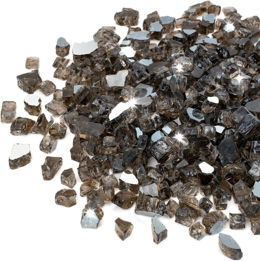 Stanbroil 10-Pound Fire Glass - 1/4 inch Reflective Tempered Fire Glass for Fireplace Fire Pit, Bronze Reflective