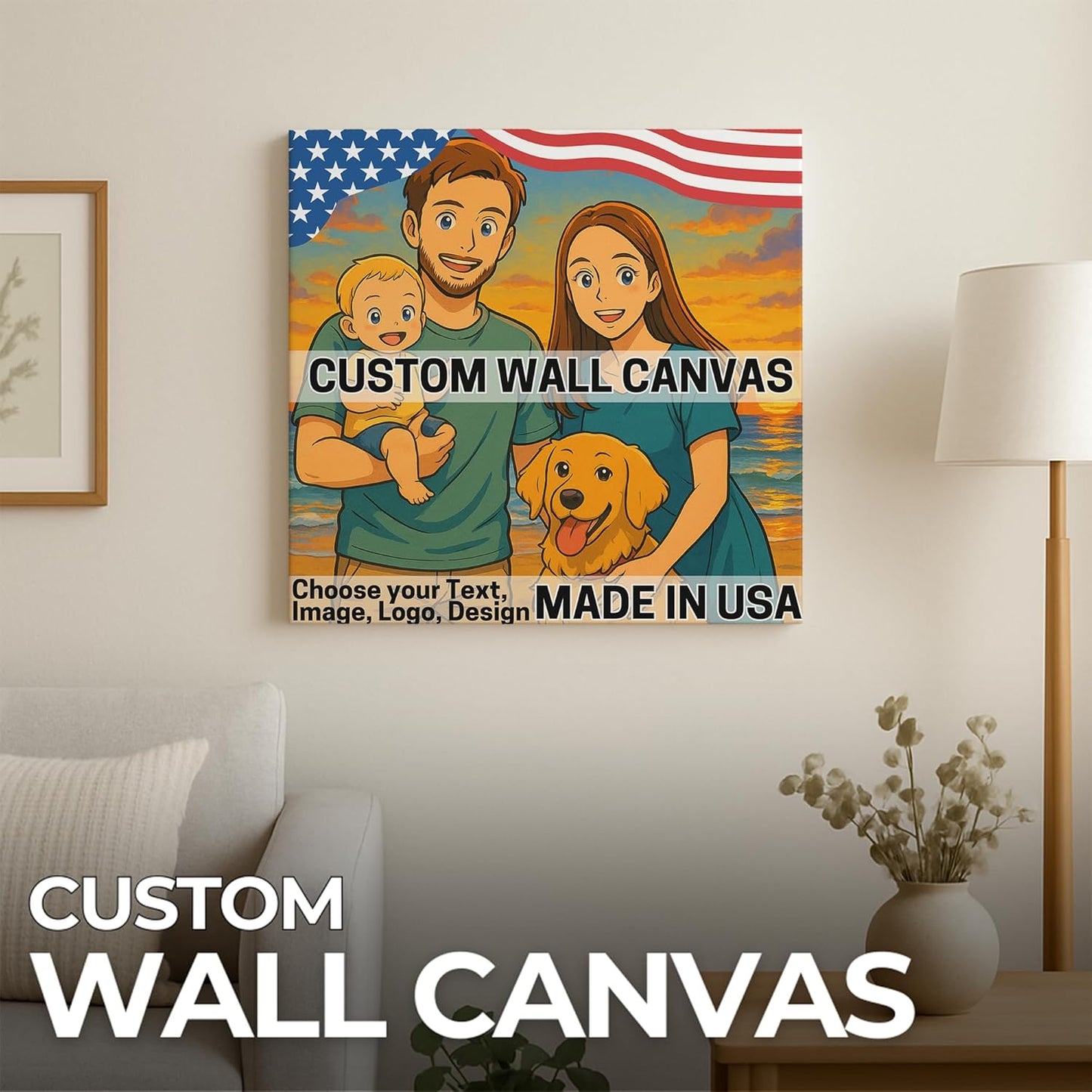 DreamController Custom Wall Canvas Poster Wall Art Decor Set of 1 I Personalized Photo to Canvas Print Banner for Bedroom, Livingroom, Kitchen & Office | Made in USA | Fast delivery | HD Print