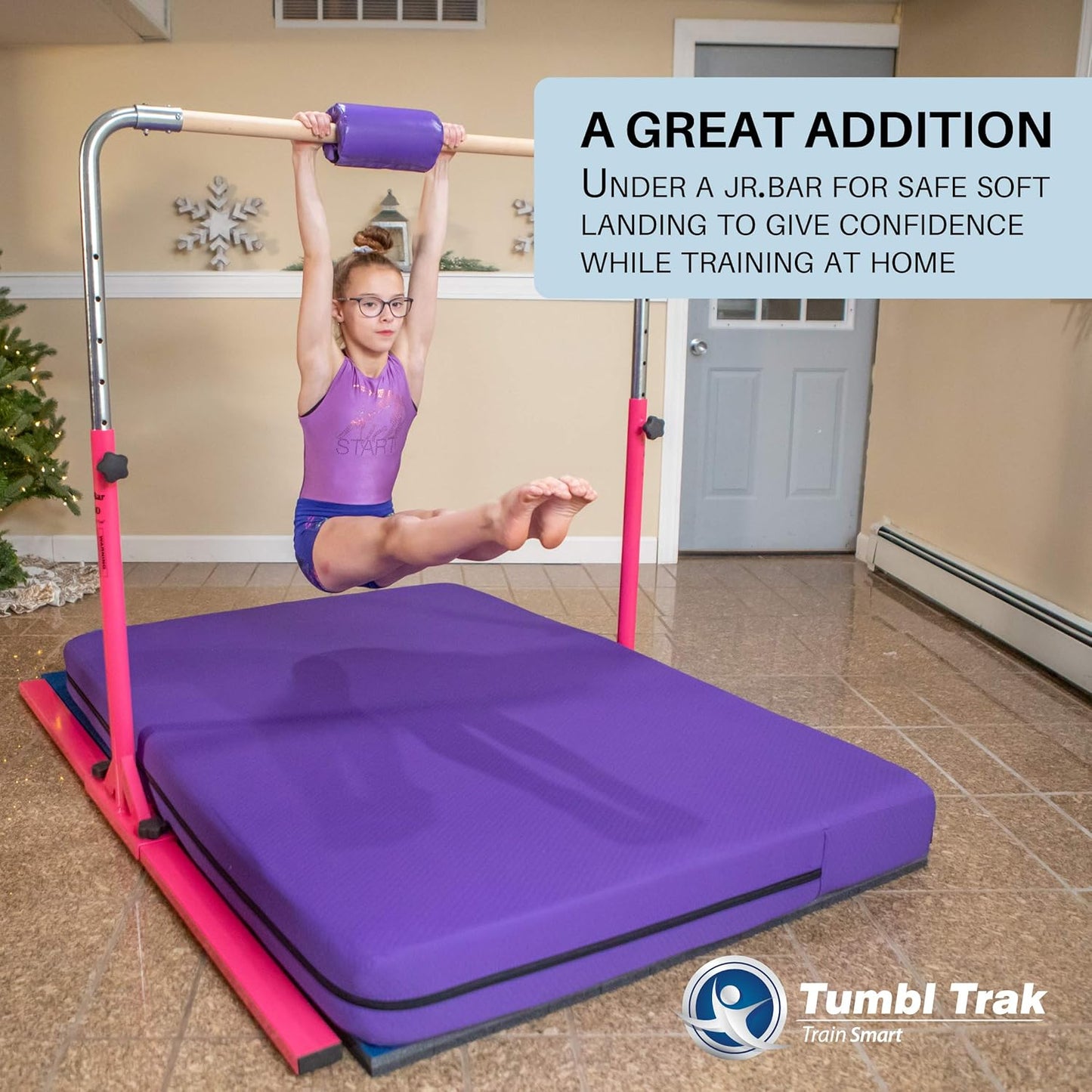 Tumbl Trak Home Practice Mat, 4 ft x 6 ft x 6 in, Soft Pillow Mat, Thick Gymnastics Landing Mat for Home