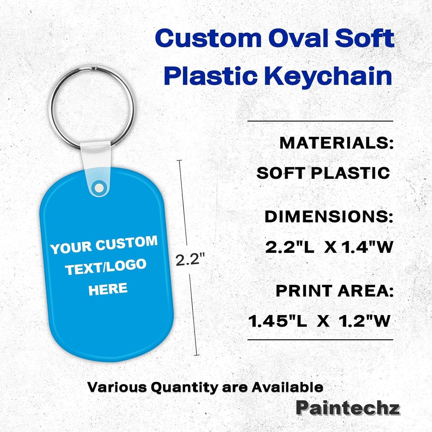 Custom Oval Soft Keychains 150 Pack, Personalized Logo, Text Bulk - Perfect for Tradeshows, Party Favors, Campaign Gifts - Customizable Key Tags