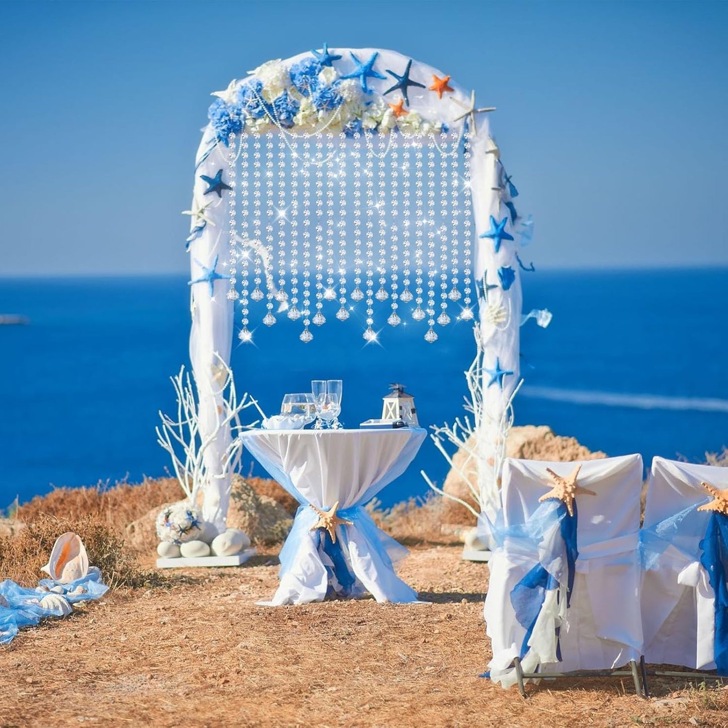 10 PCS Crystal Garland Strands, 33ft Hanging Crystal Strings for Window Curtains Doorway Decorations, Acrylic Clear Diamond Crystal Ornaments for Christmas Tree, Wedding Party Home Chandelier Decor