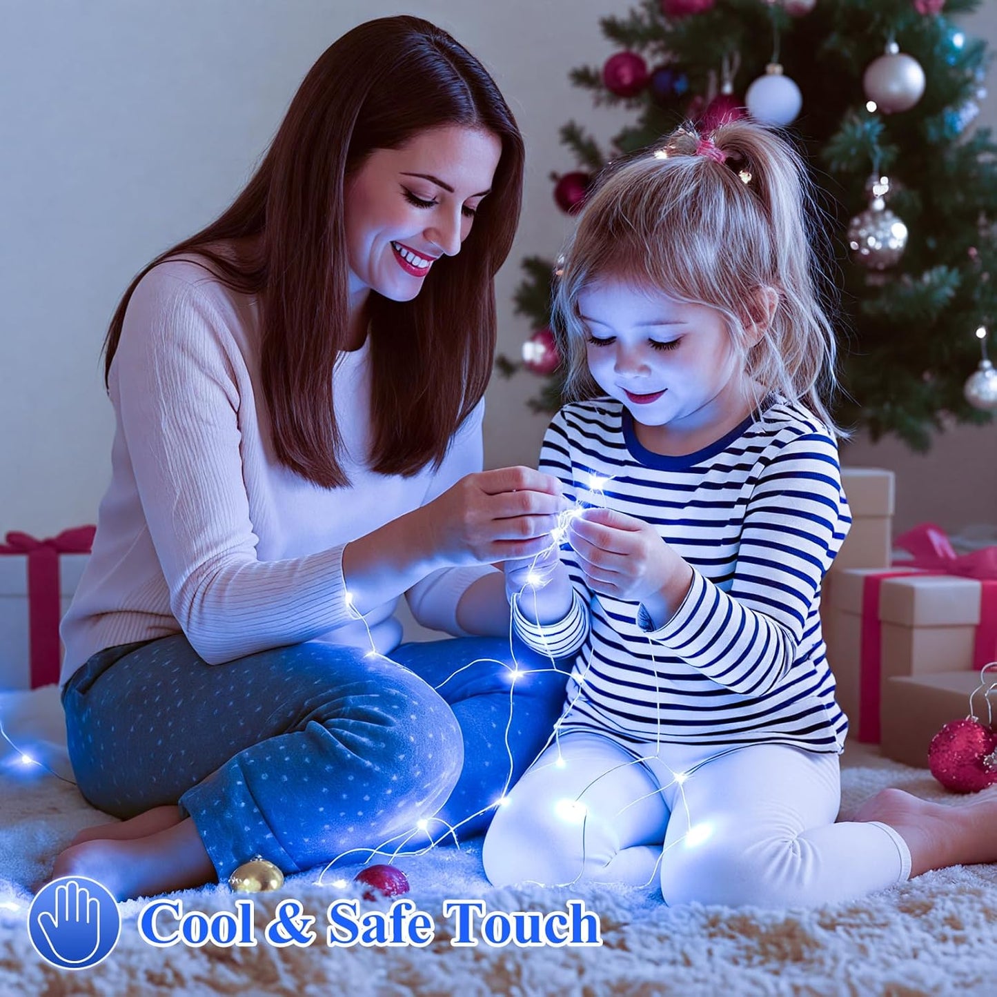 Lakumu 6 Pack Fairy Lights Battery Operated -7FT 20LED String Lights Silver Wire Firefly Starry Lights for DIY Christmas Decorations Mason Jar Wedding Party Centerpiece Table Decor, Blue