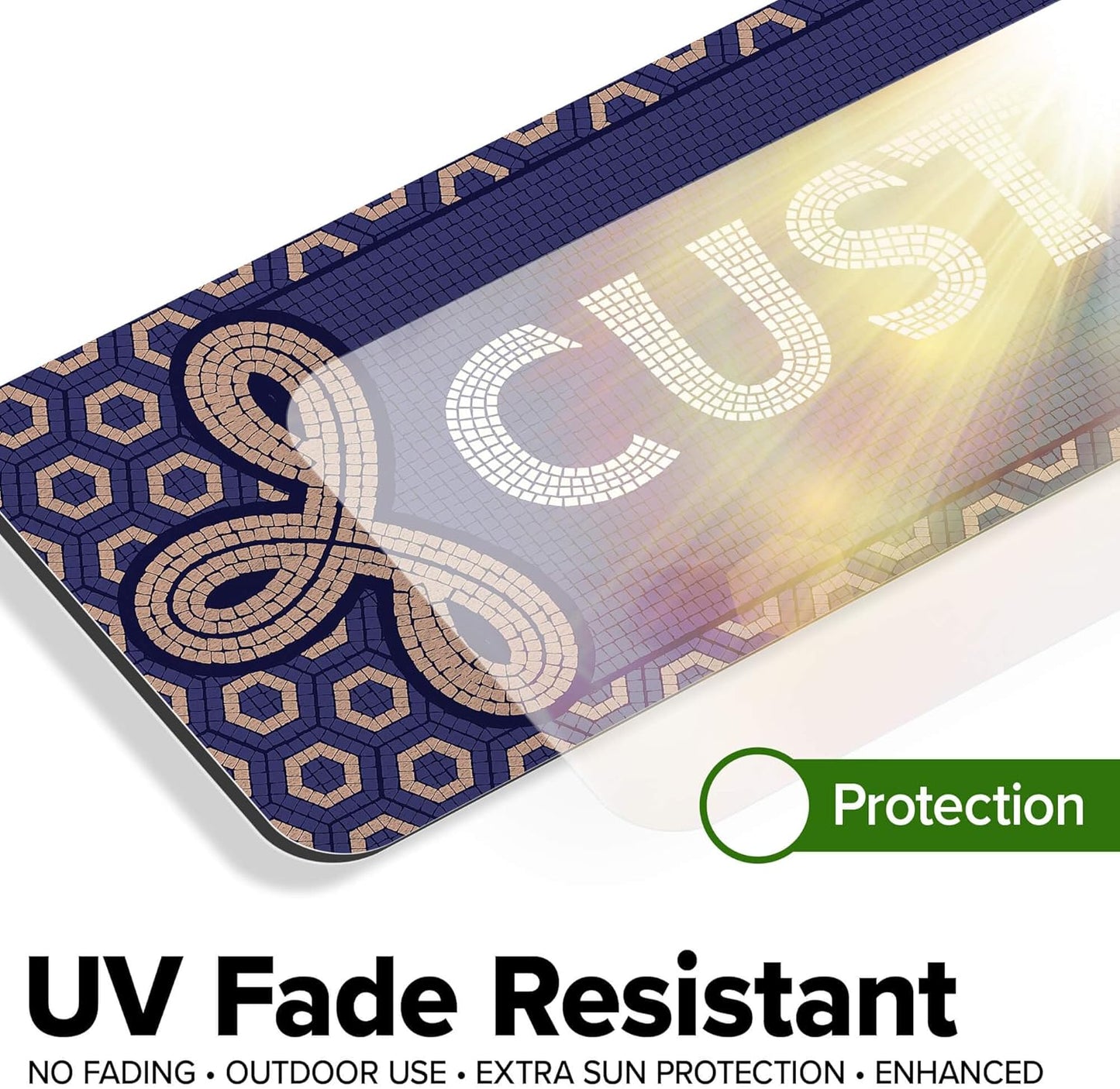 Custom Sign, Custom Street Sign, 11 Font Colors, 13 Font Styles, 4 Hole Options, 22 Sizes, 4x18 Inches, Rust Free DiBound, Fade Resistant, Made in USA by My Sign Center (Fauxsaic 1)