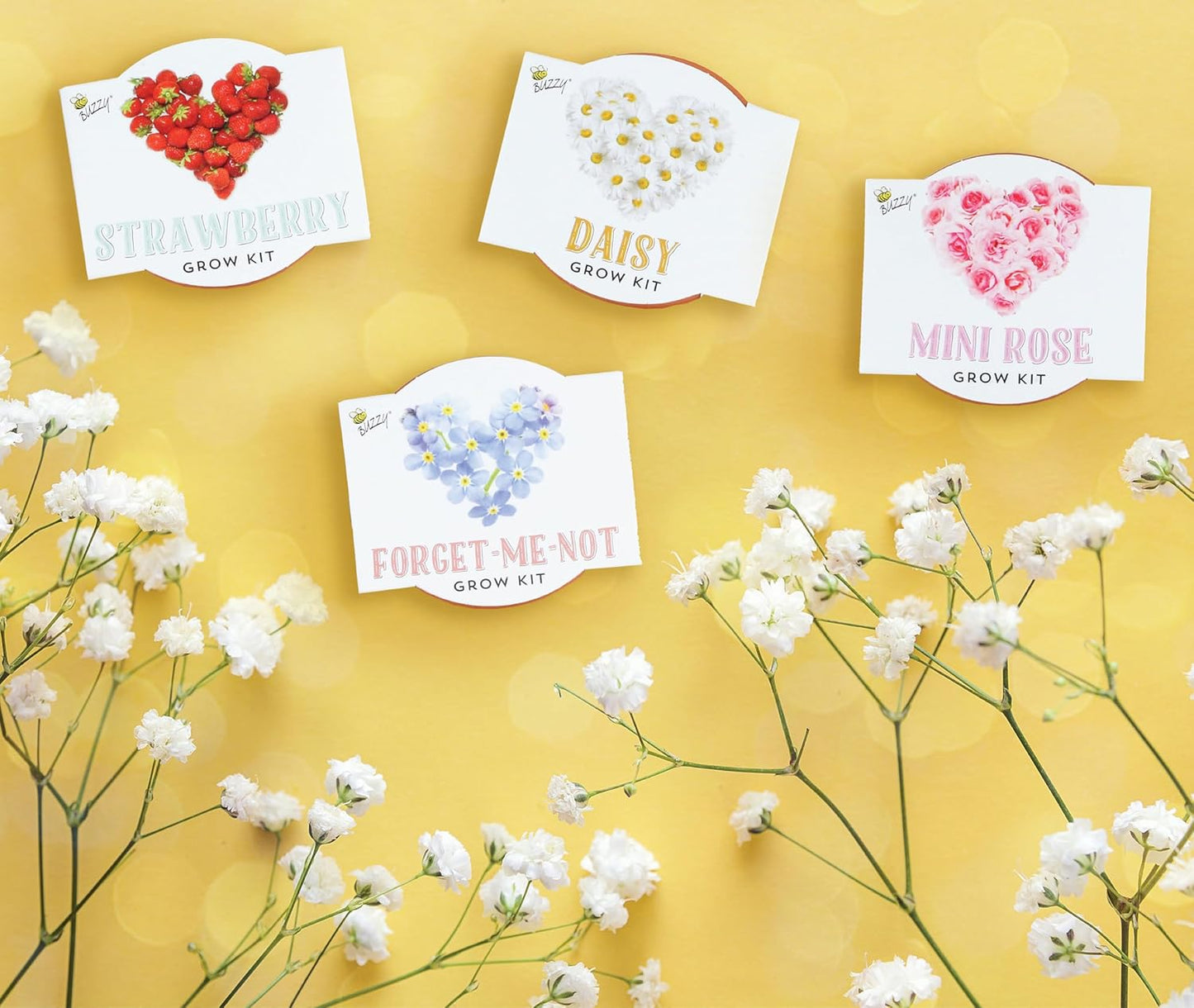 BUZZY Seeds Terracotta Mini Grow Pots Flower Plant Starter Kit – Love Collection Assorted 12-Pack – Indoor DIY Garden Kit – Perfect Wedding Favors, Bridal Shower Gifts & Gardening Gifts