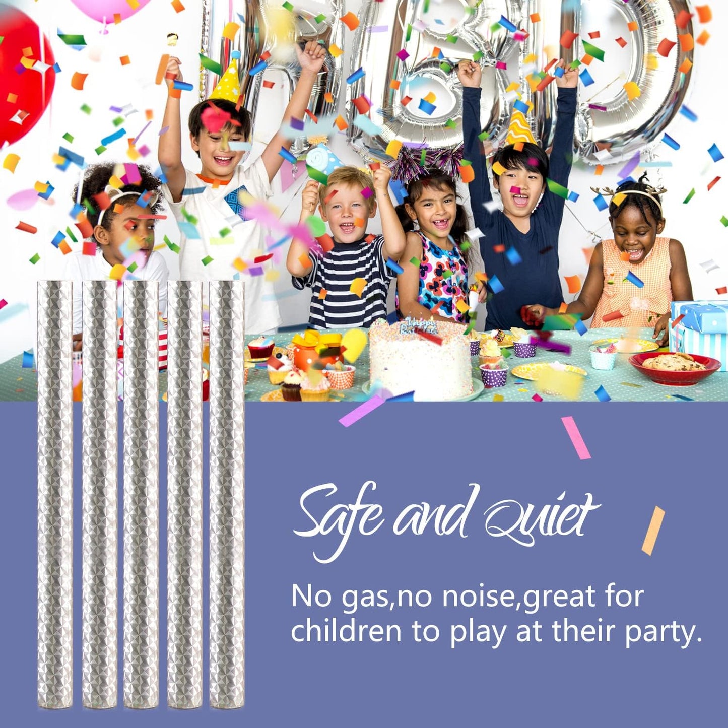 BATTIFE 21Pack Confetti Wands, Colorful Confetti Shoots Poppers, Tissue Paper Flick Flutter Sticks for Wedding Celebrations, Anniversary, Birthday, Multi-Color, 14 inch