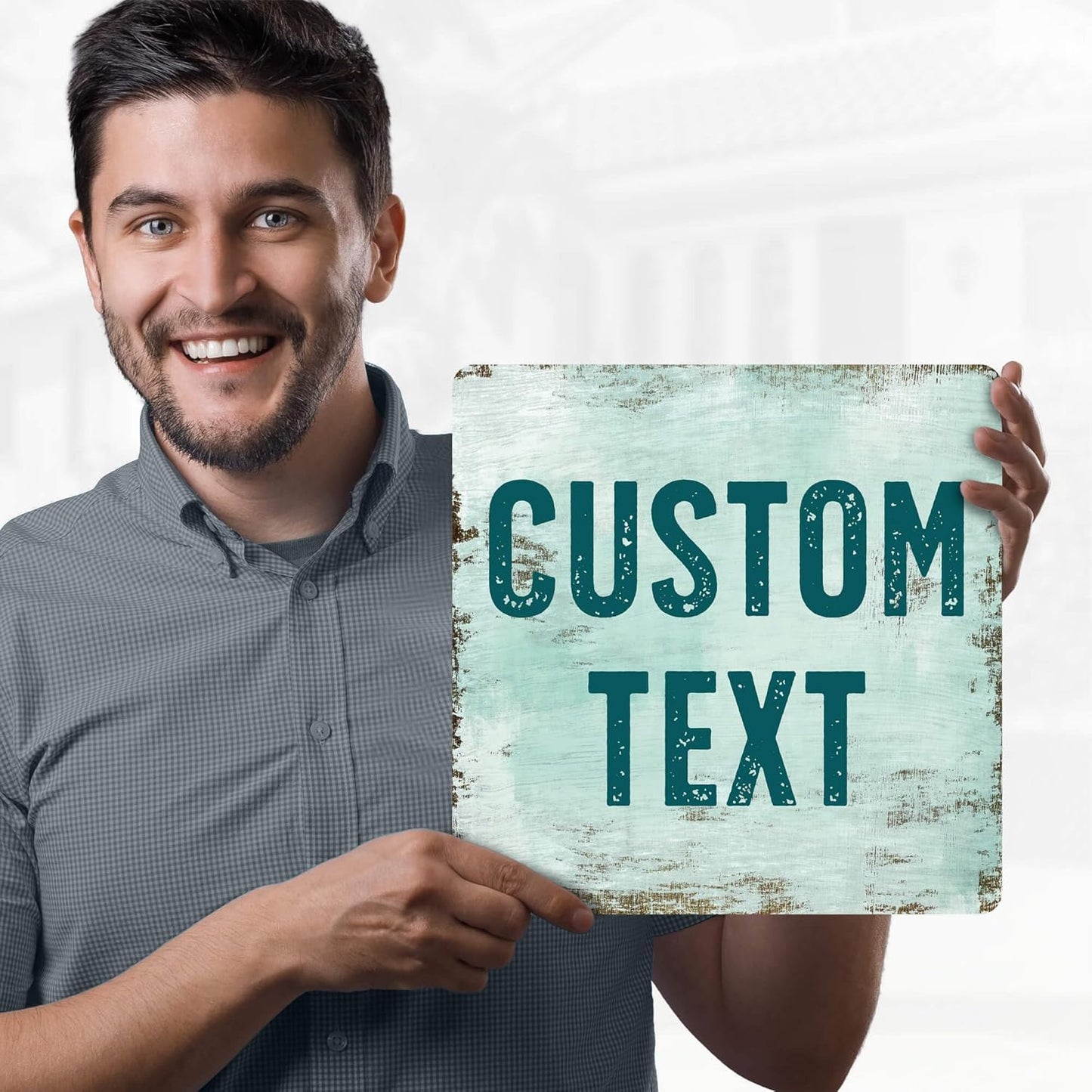 Custom Sign, Custom Street Sign, 11 Font Colors, 13 Font Styles, 4 Hole Options, 22 Sizes, 12x12 Inches, Rust Free DiBound, Fade Resistant, Made in USA by My Sign Center (Shabby Chic)