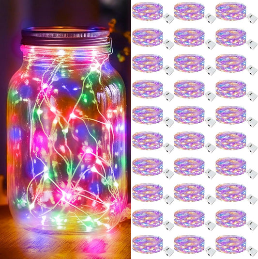 kolpop 30 Pack LED Fairy Lights Battery Operated, Mini Twinkle String Lights Battery Powered Waterproof for Christmas Mason Jars Party,Multicolour