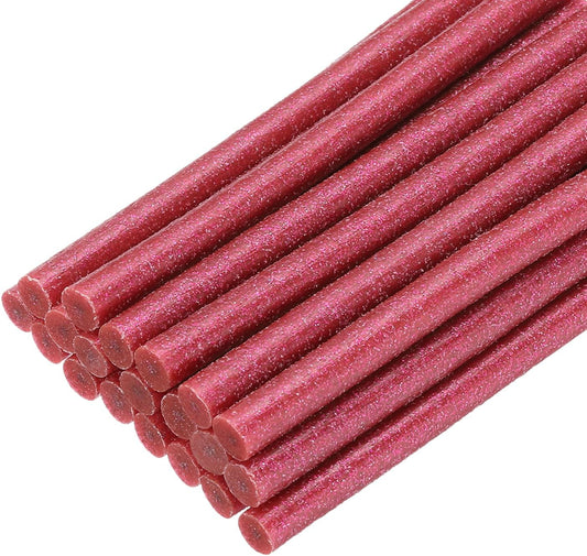 uxcell 20pcs Hot Glue Sticks for Glue Gun 7mm/0.28-inch x 4-inch Mini Hot Melt Adhesive Glue Stick Glitter Rose