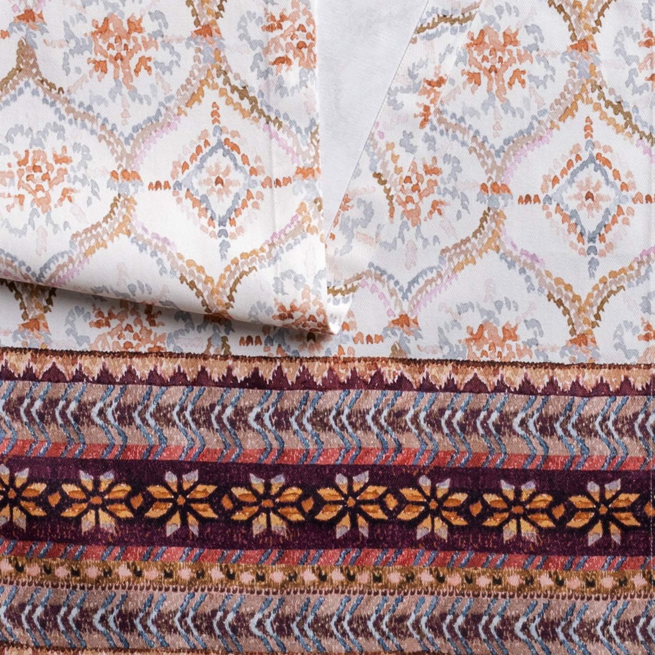 Maison d' Hermine Table Runner 100% Cotton Single Layer Table Runners 90 inches Long for Thanksgiving Christmas Decorations Home Kitchen Dining Party Wedding (Fair Isle, 14.5" x 90")