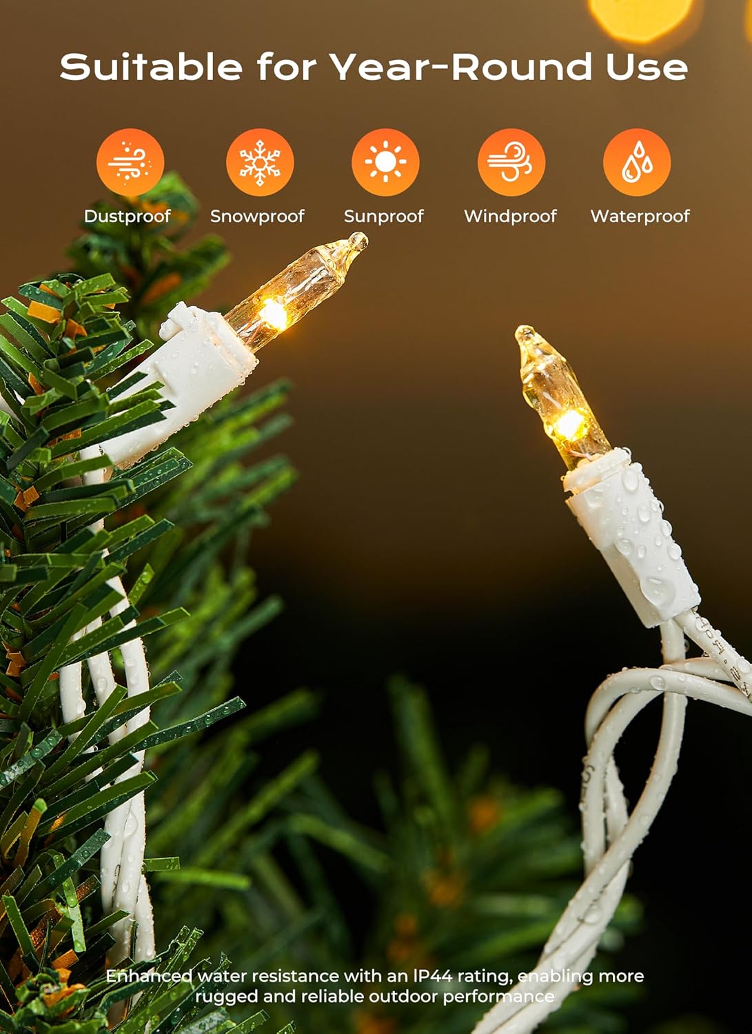 Minetom LED Clear White Christmas String Lights, 200 Count 66 Feet LED Christmas Lights Bulb, Christmas Decorations Indoor, Christma Tree Lights for Indoor Outdoor Xmas Wedding Party Festival