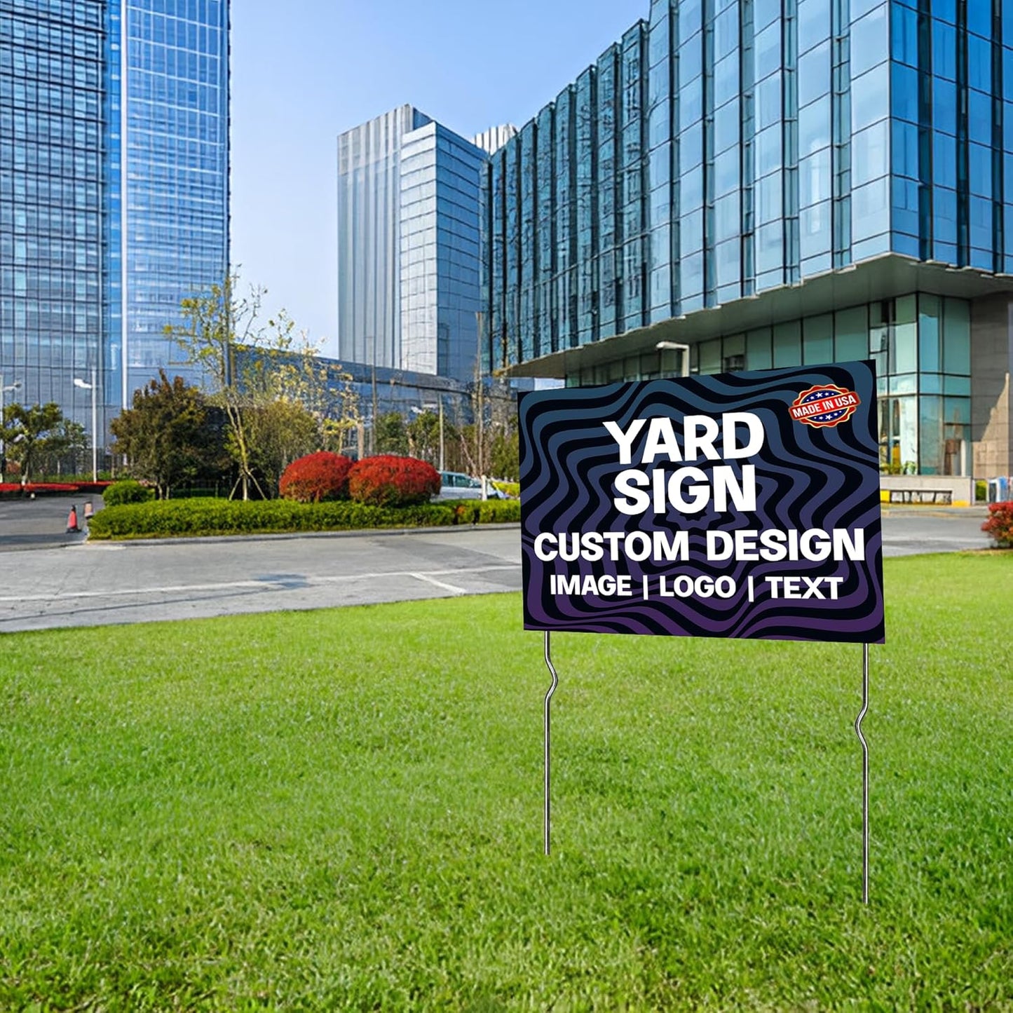 Custom Yard Signs with Metal Stakes (24”x18”) – by DreamController | Personalized Lawn Signs for Businesses, Events & Campaigns | HD Printed Outdoor Signage | Made in USA