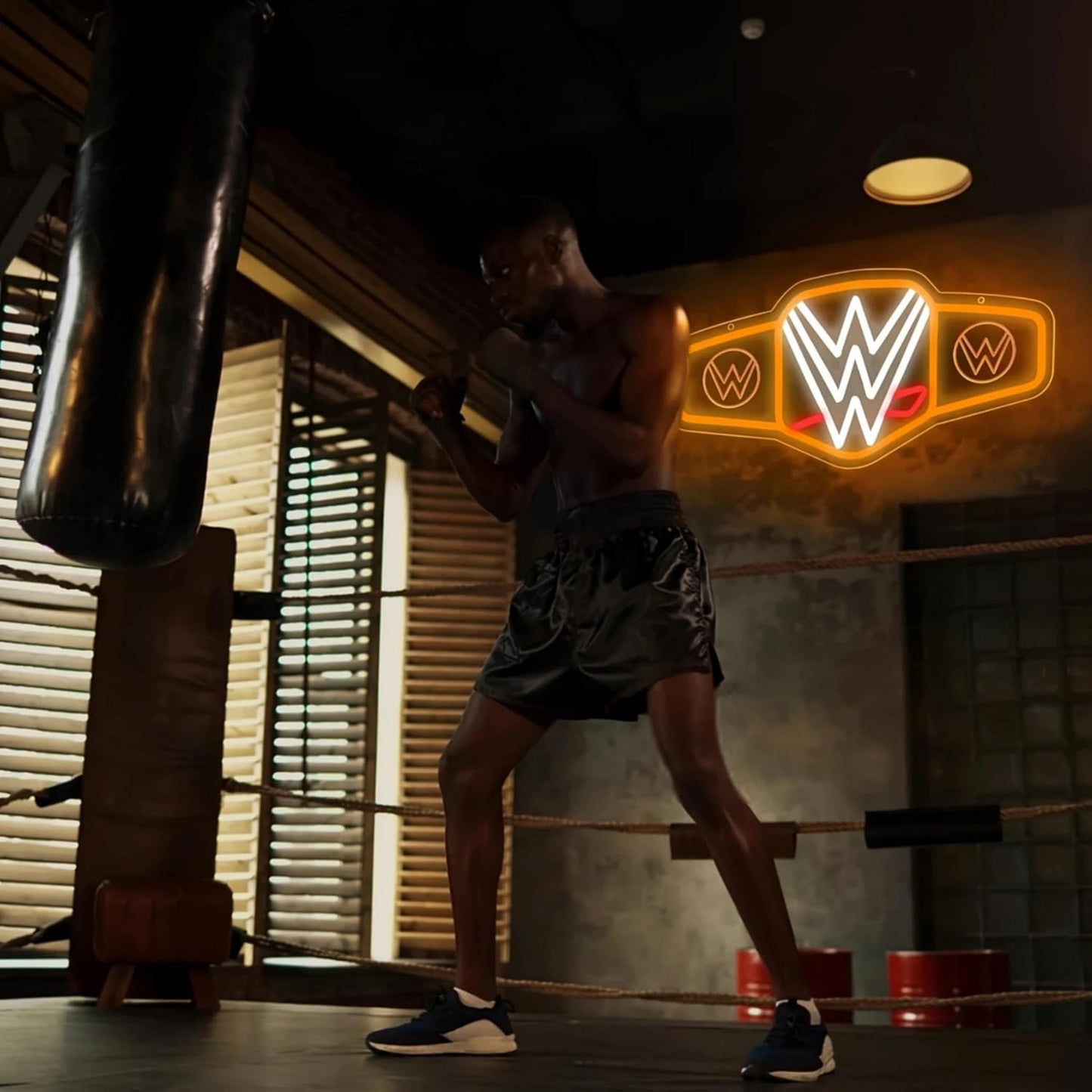 Wrestling Neon Sign for Wall Decor, Dimmable LED Boxing Belt Championship Neon Signs Light for Bedroom Dormitory Man Cave Beer Bar Boxing Club Gym Game Room, Gifts for Boys