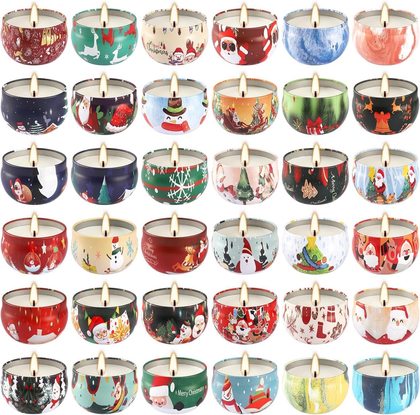 36 Pack Christmas Scented Candles Set for Home, Relaxing Stress Relief, Aromatherapy - Natural Soy Wax and Fragrance - Gifts for Women, Mom, Best Friend, Wife, Birthday