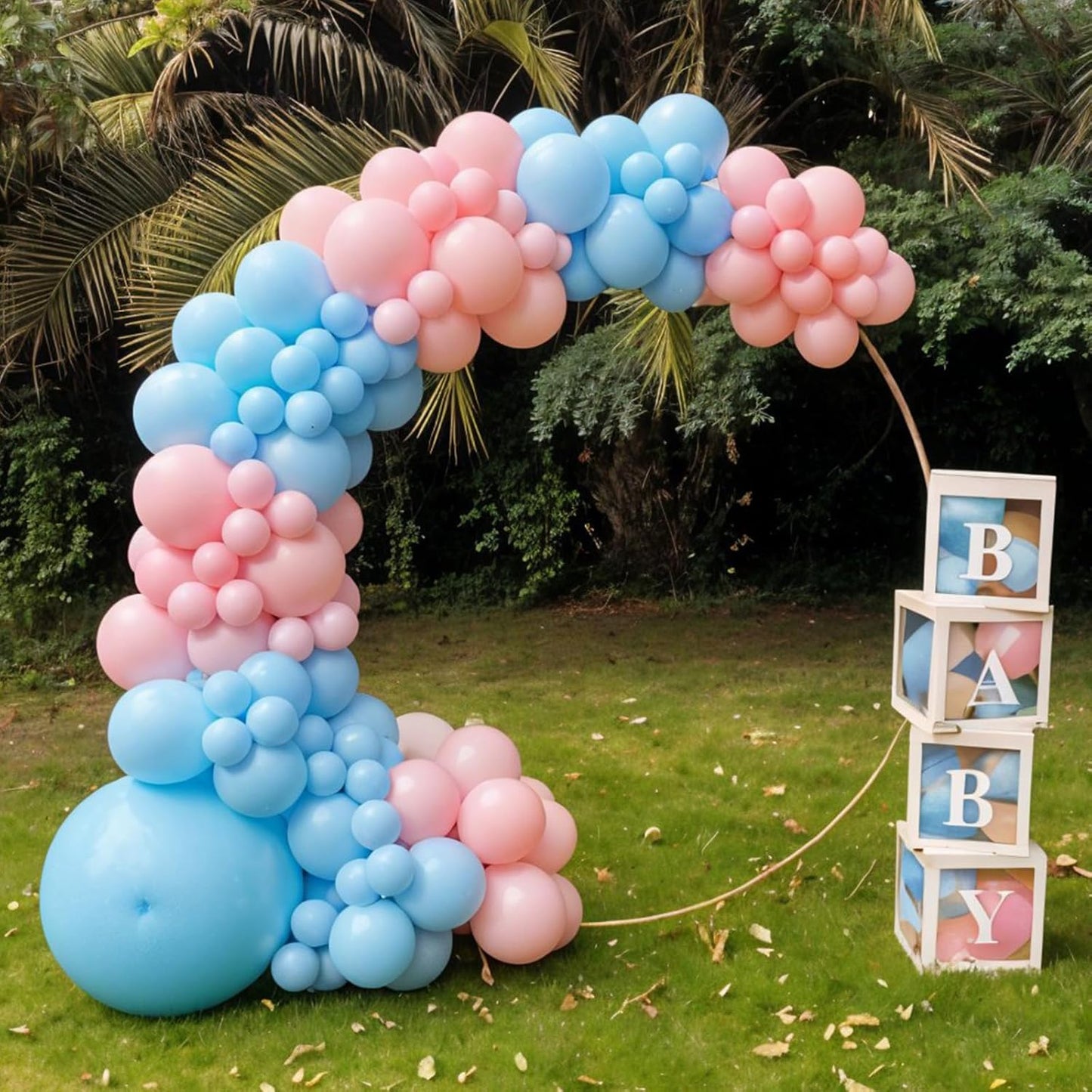 Pink and Blue Balloons, 60pcs Pearl Metallic Blue Pink Balloon With Two Types Confetti Balloons For Birthday Baby Shower Party Wedding Gender Reveal Bridal Shower Anniversary Engagement Decorations