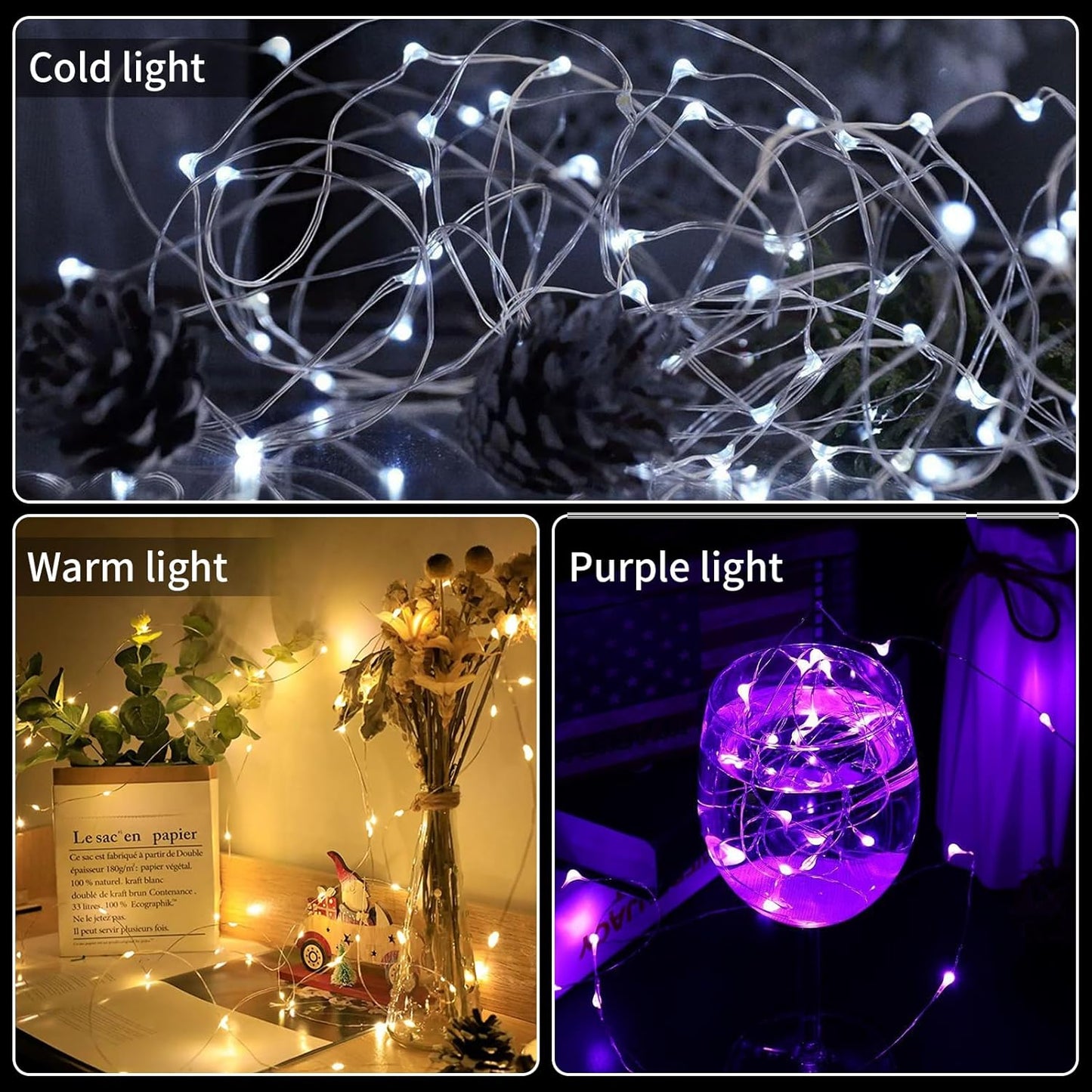 Aogist Led Fairy Lights 3 Modes Battery Operated String Lights Waterproof Silver Wire 7 Feet Firefly Starry Moon Mason Jar Lights for DIY Wedding Party Christmas (6-Colors, 12 Pack)